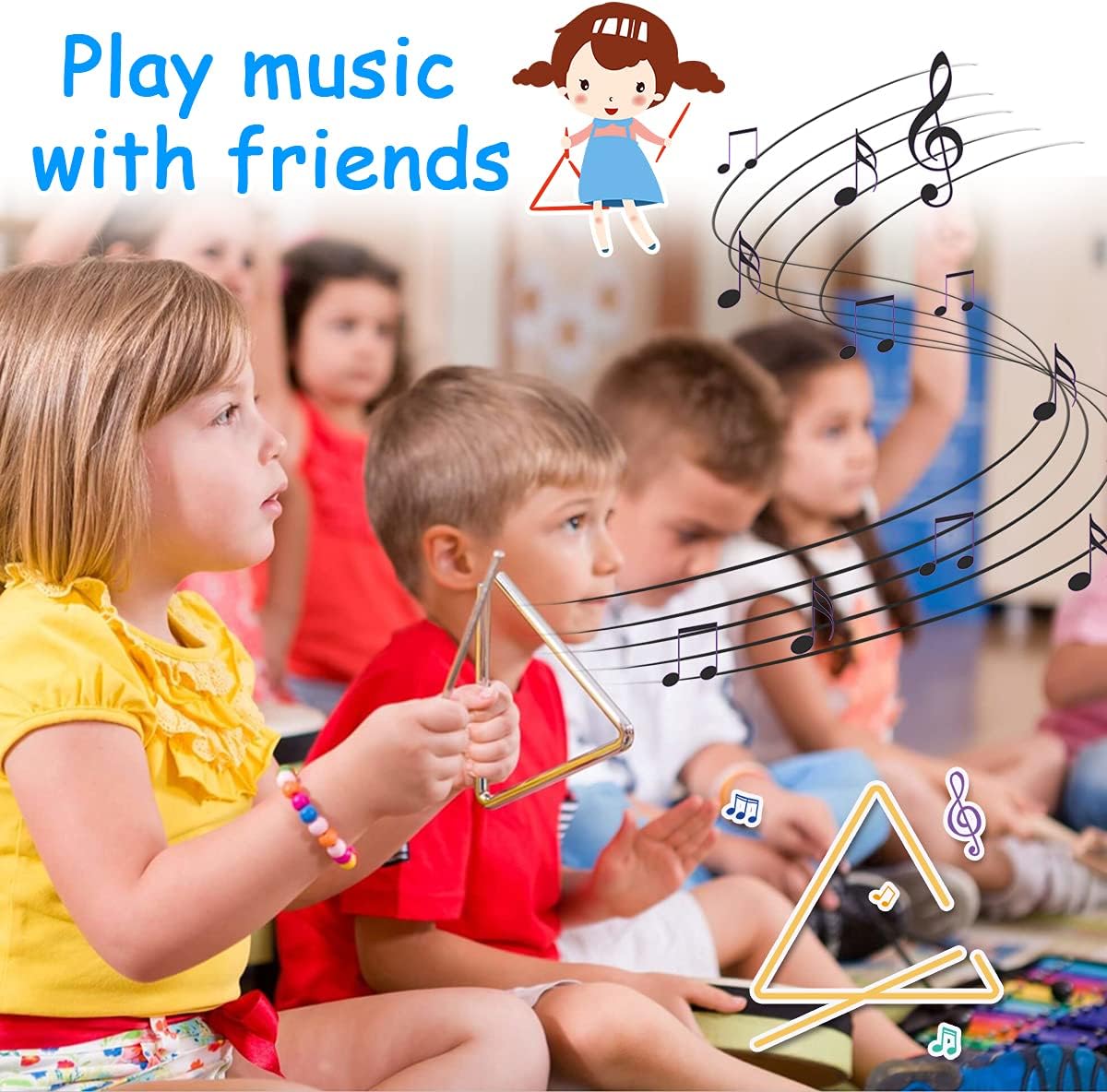 LOOIKOOS Toddler Musical Instruments International Natural Wooden Music Set for Toddlers and Kids - Eco Friendly Preschool Educational Musical Toys with Storage Bag