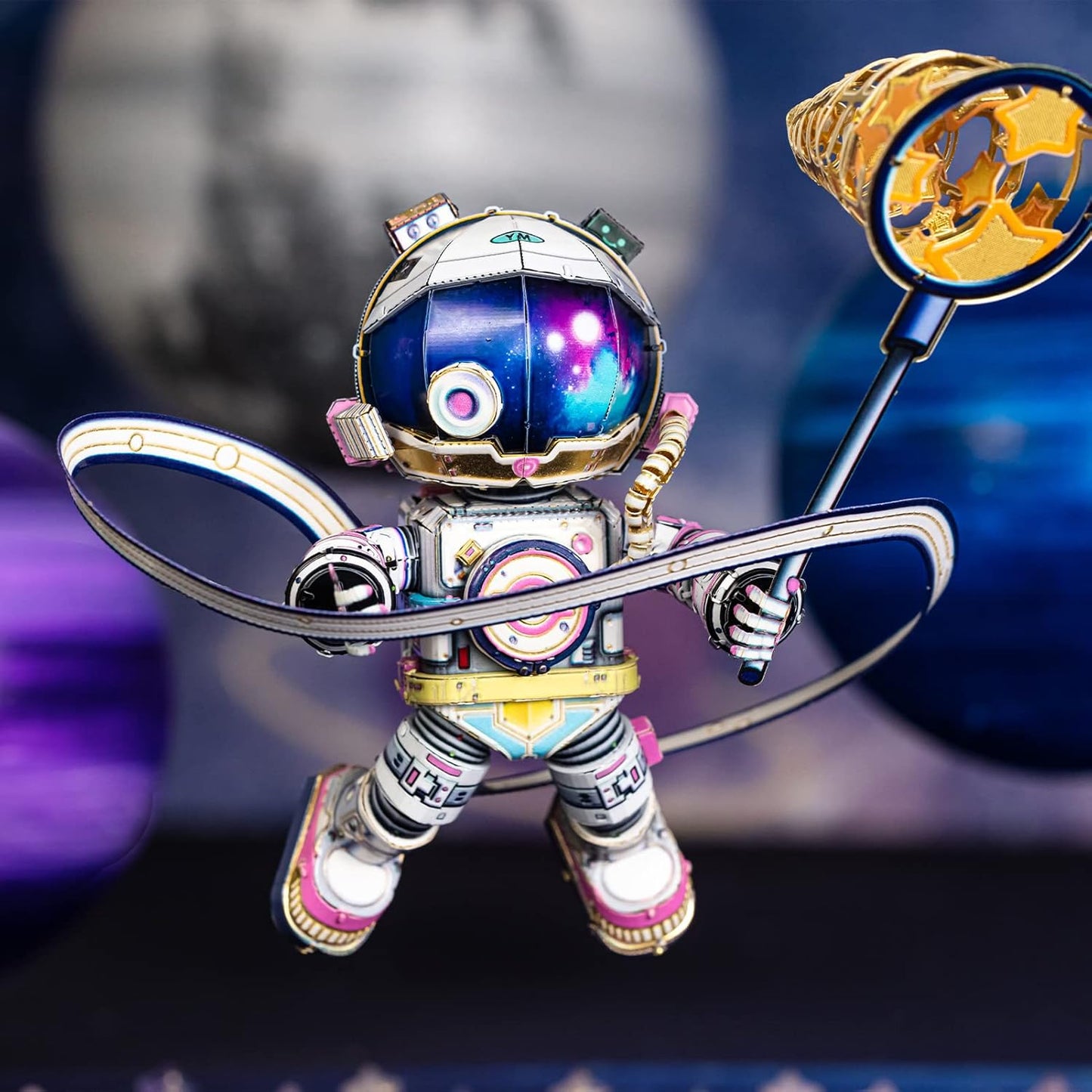 MU Metal 3D Puzzles for Adults The Little Astronaut Outerspace Exploration Spaceships Shuttle Launch Model Kits Block Building, Laser Cut Scientific Space Station Study Brain Teaser DIY Sets Gift