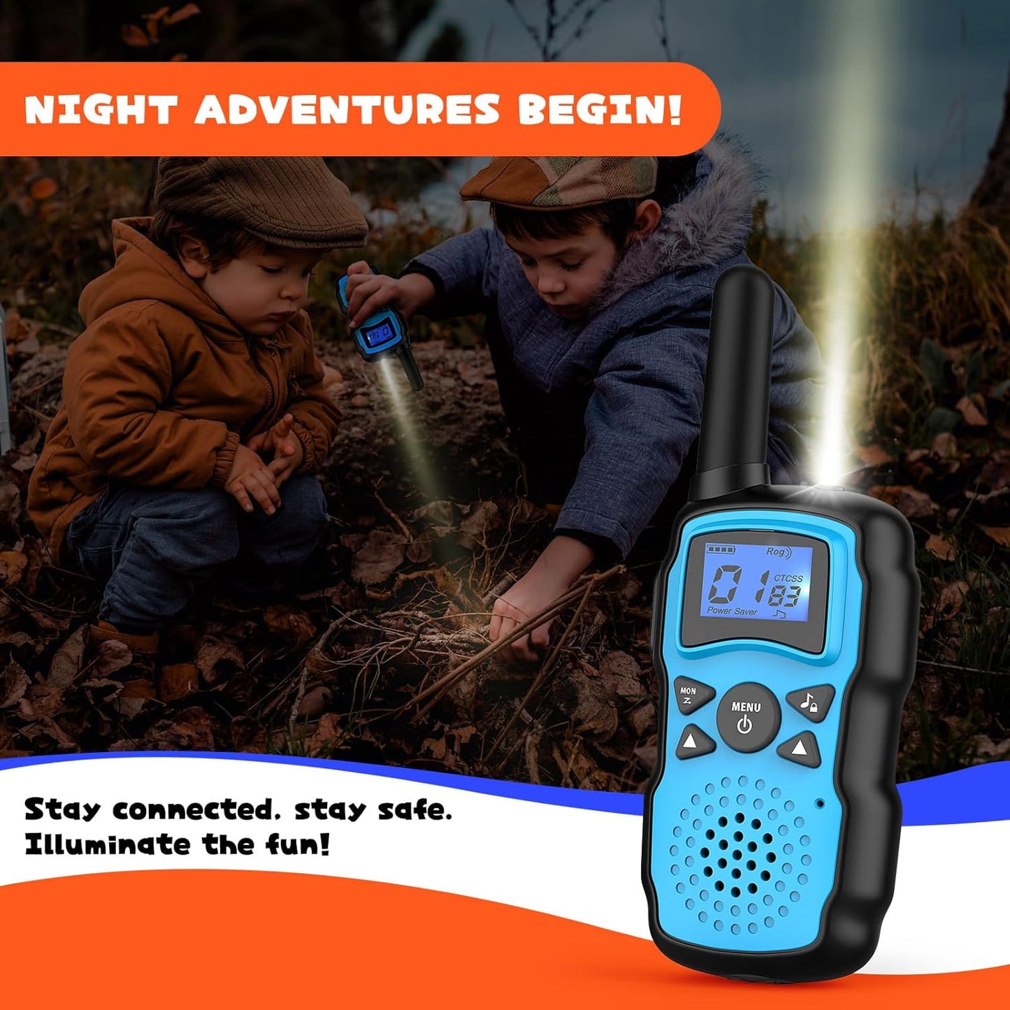 Wishouse Walkie Talkies for Kids Adults Rechargeable 4 Sets with 2 USB Chargers|4X3000mAh Batteries|Lanyards|Family Walky Talky Long Range for Hiking Camping|Xmas Birthday Gift|Boys Girls Present