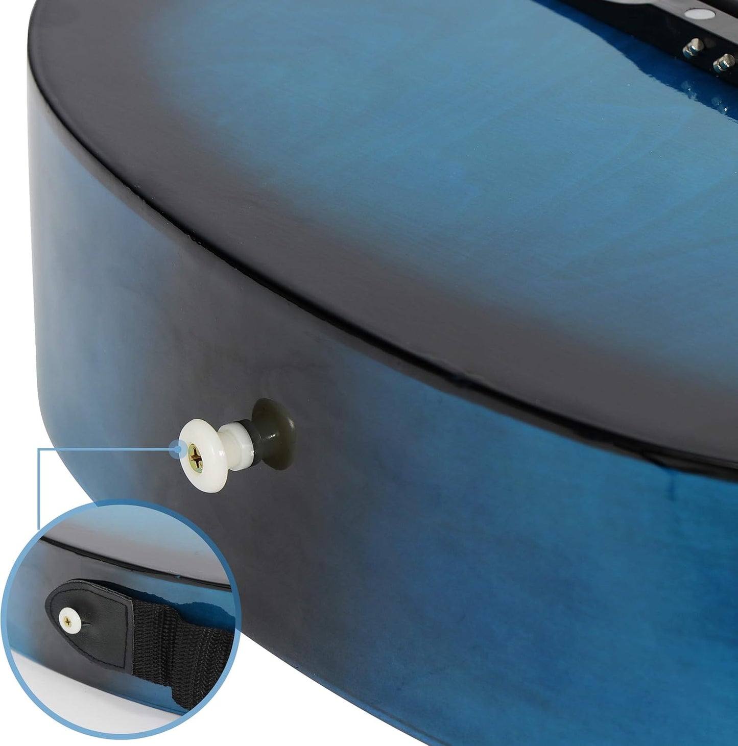 ZENY 38 inch Acoustic Guitar Full Size Beginners Package Kit for Right-handed Starters Kids Music Lovers w/Case, Strap, Pitch Pipe and Pick (Blue)