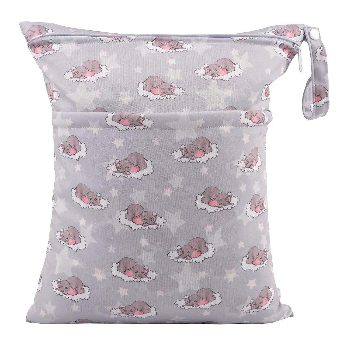 ALVABABY 2pcs Cloth Diaper Wet Dry Bags Waterproof Reusable with Two Zippered Pockets Travel Beach Pool Daycare Soiled Baby Items Yoga Gym Bag for Swimsuits or Wet Clothes LZD2324