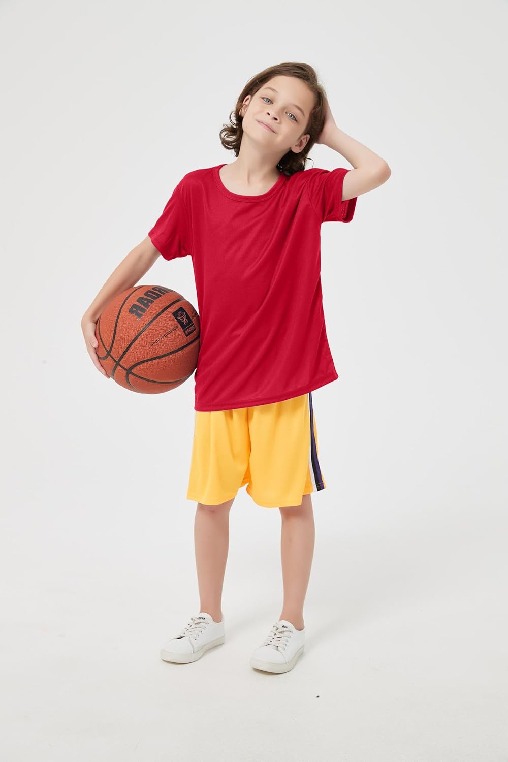 6-Pack Boys Athletic T-Shirts Quick Dry Short-Sleeve Tops Youth Moisture Wicking Running Sports T-Shirts(4-18 Years)