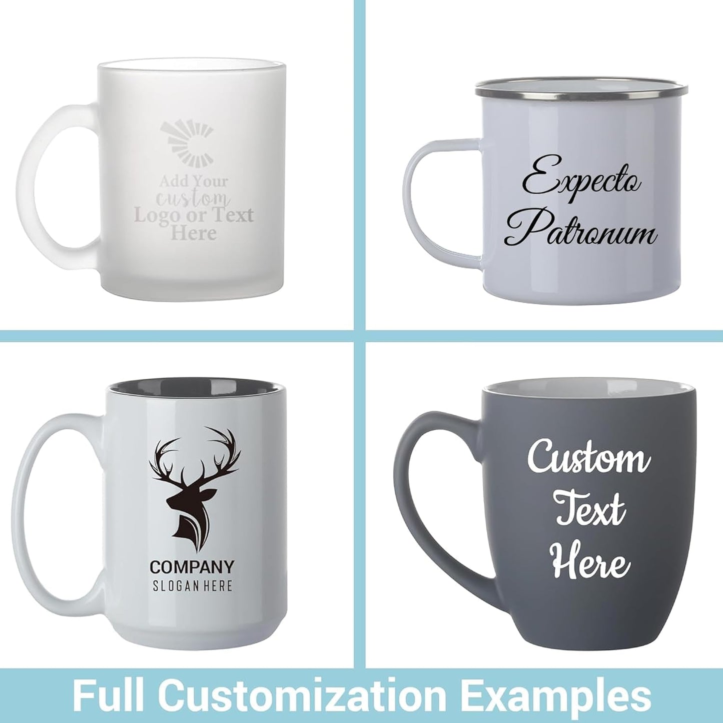Custom Camping Mug, Personalized Stainless Steel Coffee Mugs With Text, 15oz Metal Campfire Cups, Travel Cup for Hot Chocolate, Tea, Engraved Gifts for Men, Women (Engraved Custom Text, White Metal)