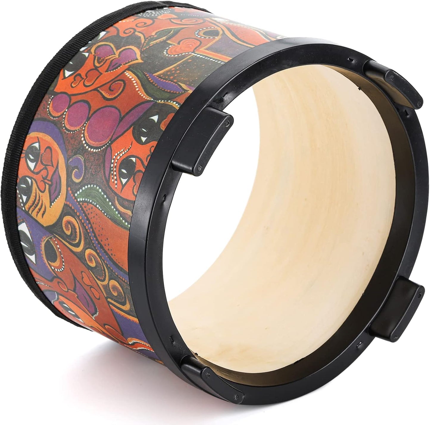 Tosnail 8 Inch Floor Tom Drum with Storage Bag and Mallets for Kids, Percussion Instrument Musical Toy for Children, Toddlers, Christmas Birthday Gift - Face Pattern