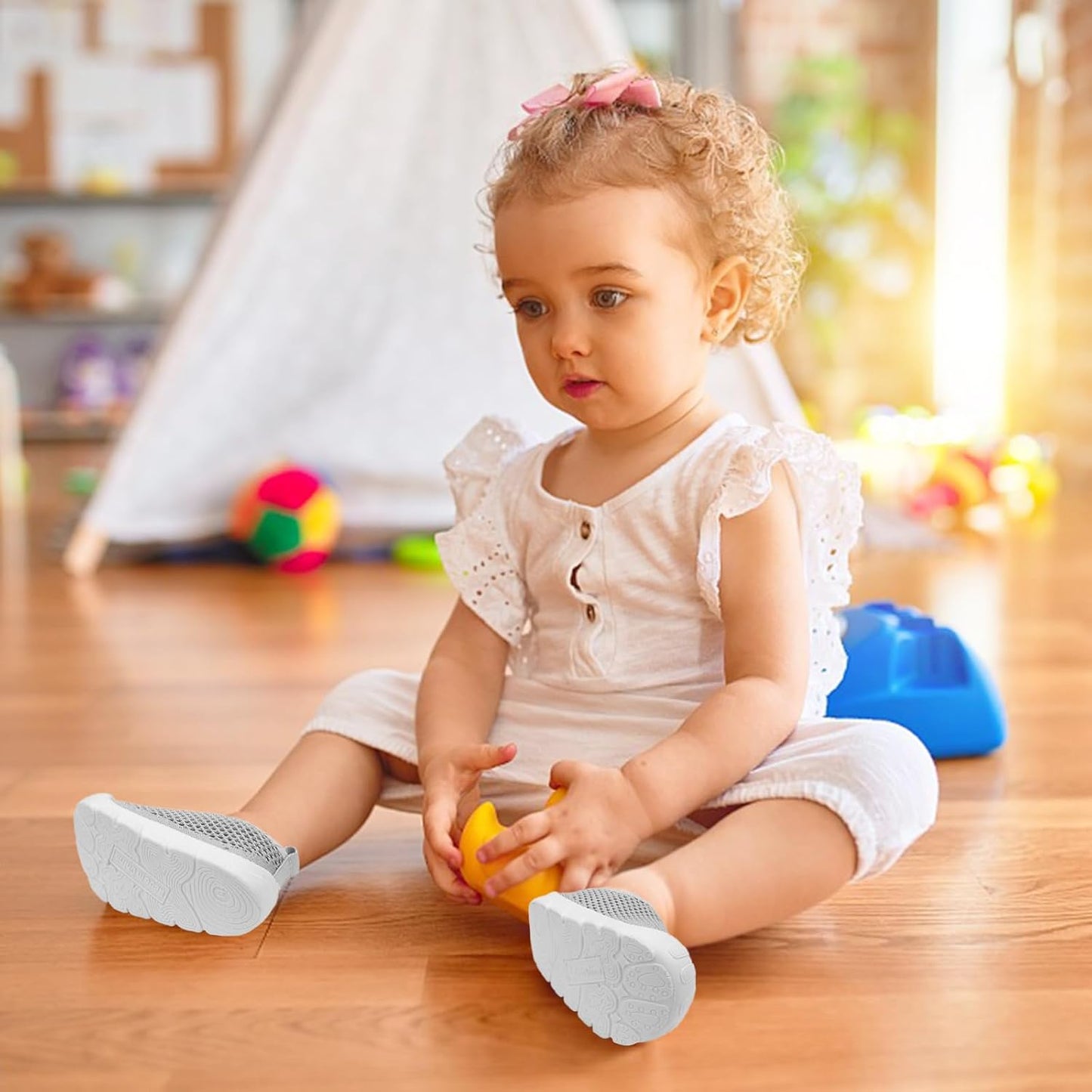 Baby Walking Shoes Toddler Girl Boy Soft Sole Breathable Mesh Slip on Summer Wide Shoes Infant Flexible Lightweight Non-Slip Safer Causal Tennis Shoes Toddler First Walkers Shoes Rubber Soles Outdoor