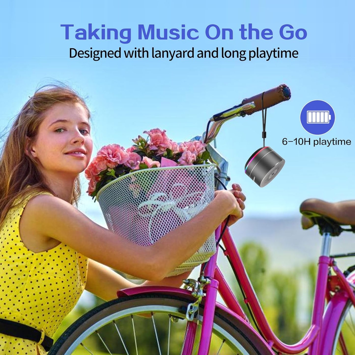 LENRUE Portable Bluetooth Speakers,Wireless Speaker with Clear Sound, Long Playtime, Small Mini Metal Speaker,Christmas Birthday Gifts for Men, Women,Kids (Space-Gray)