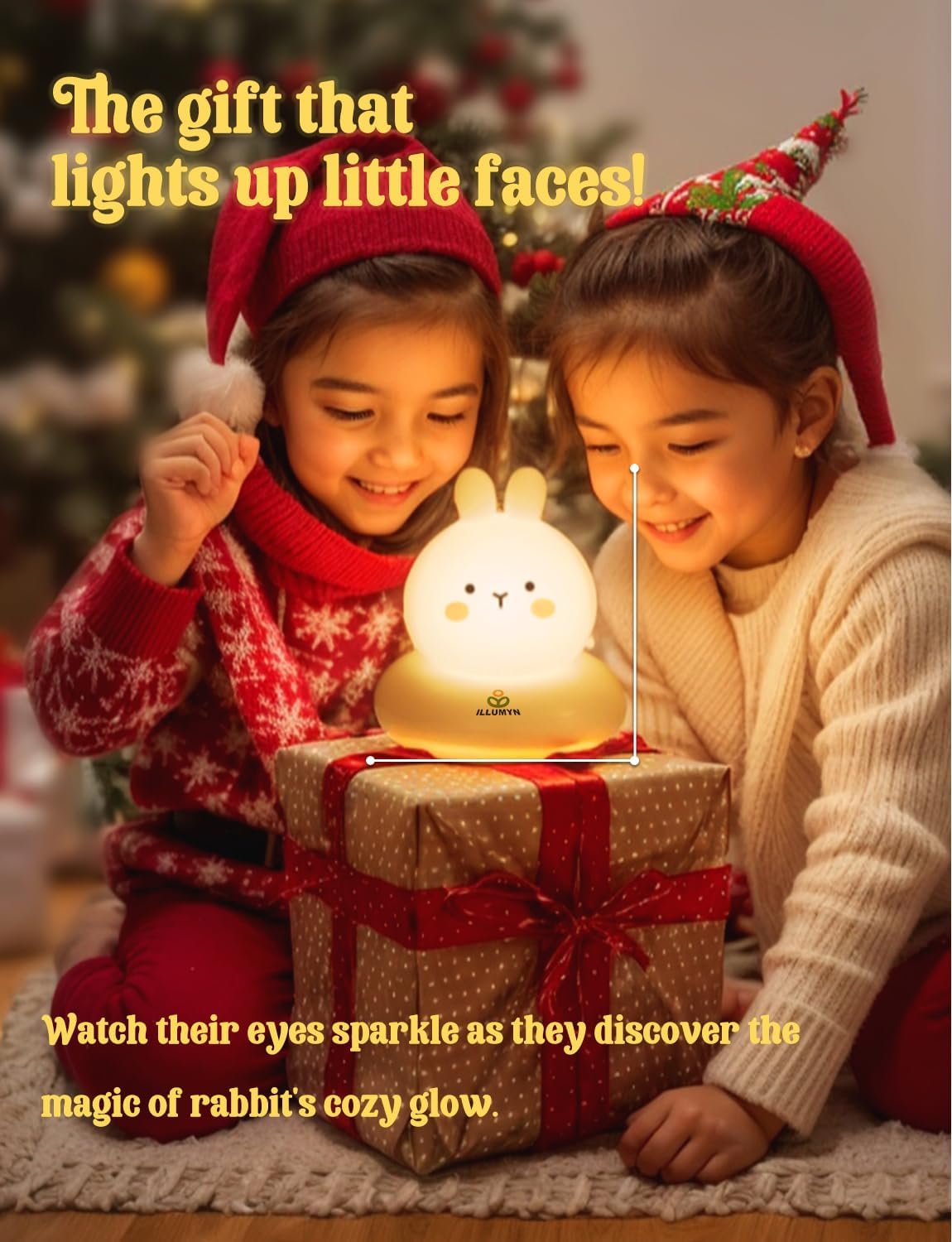 Kids lamp, Bunny Night Light, Toddler Night Light, Rechargeable & Dimmable with 30 mins Timer Function, Safe Silicone Material for Kids to Play with,【9 Colors】