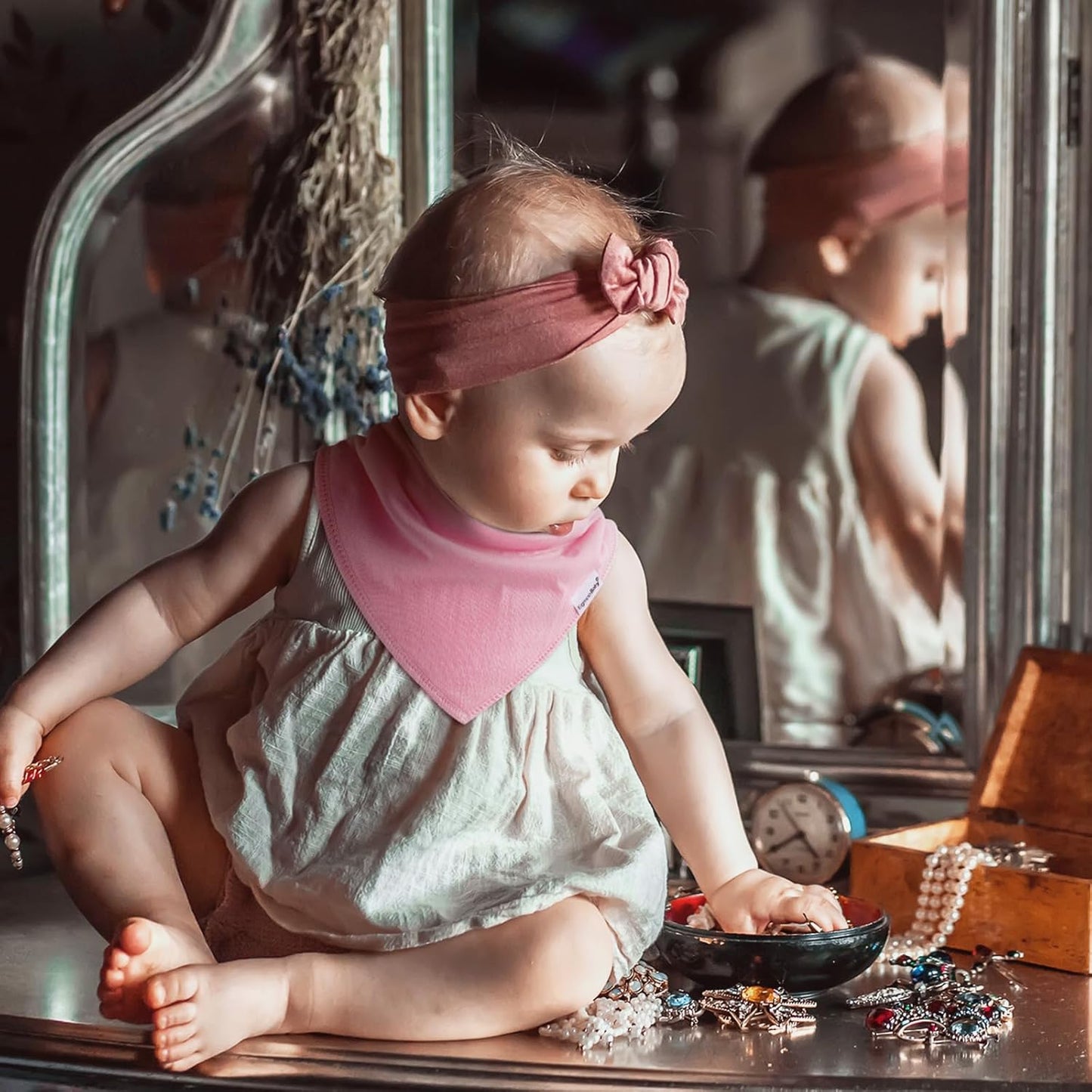 Baby Bandana Drool Bibs for Girls,Super Absorbent Triangle Baby Bibs for Drooling and Teething,100% Cotton Soft for Infant,Newborn 10Pack