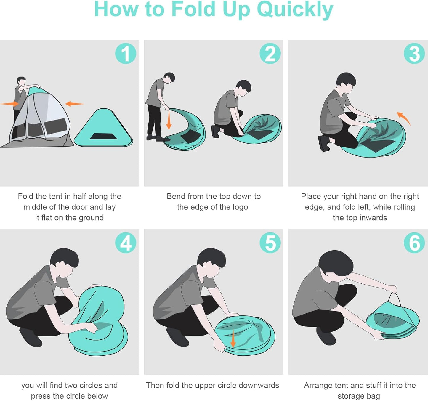 Gorich Easy Pop Up Beach Tent for 3-4 Person, UPF 50+ UV Protection Beach Umbrella Sun Shelter, Portable Lightweight Shade with Easy Foldable & Instant Setup