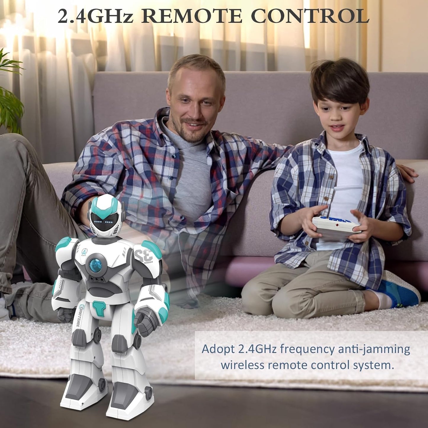 Robot Toys for Kids 6-8 with 10 Sports Cones, Smart Remote Control Robot can Auto-Demo Dance Music Story Poem, Kids Toys for Boys Age 6 7 8 Year Old Boys Gifts (White)
