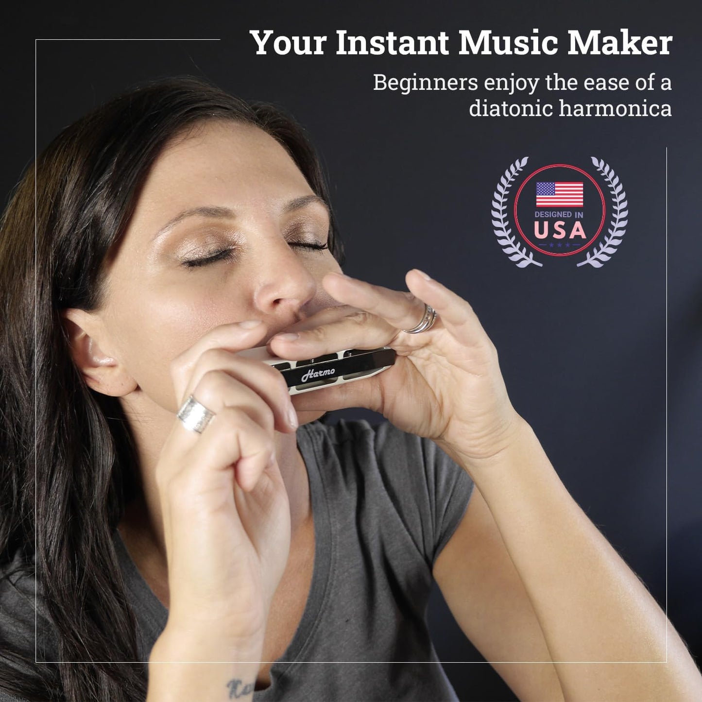 Harmo Polar Diatonic Harmonica Key of Low F - 10 Holes 20 Notes, Blues Harp Mouth Organ With Case, Phosphor Bronze Reeds, Suitable for All Genres, Harmonica for Kids, Adult, Beginners & Professionals