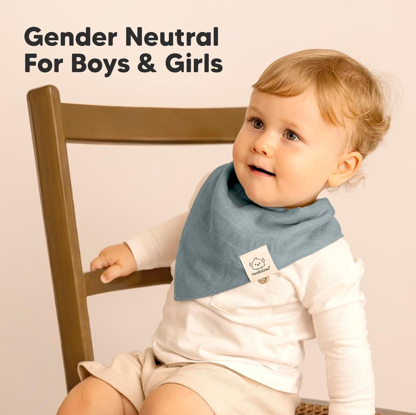 8-Pack Muslin Baby Bibs for Boys, Girls - Muslin Bandana Drool Bibs for Baby Girl & Boy, Drooling Newborn, Teething Toddler, Infant 0-36 Months, 100% Cotton Extra Absorbent & Soft (Mirage)