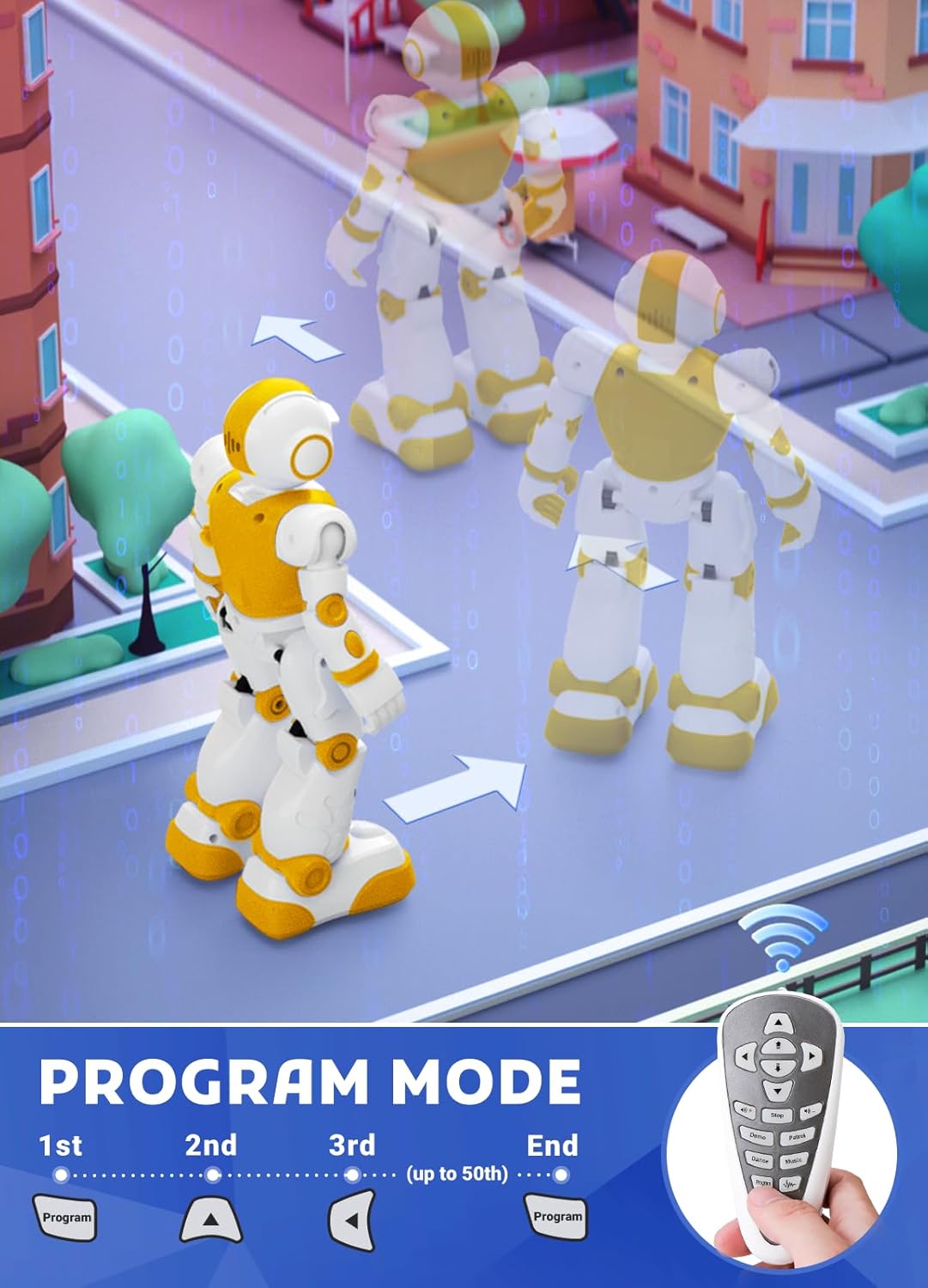 Robot Toys for Kids,Programmable Remote Control Smart Walking Dancing Robot Toy with Gesture & Sensing for Age 4 5 6 7 8 9 10 Year Old Boys for Birthday Present,Yellow