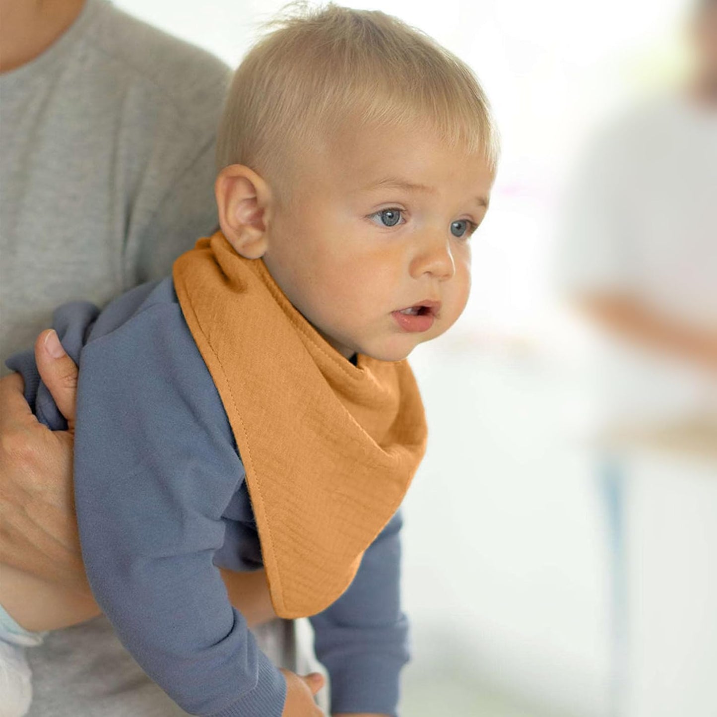 JELLYMONI 10 Pack Muslin Drool Bibs for Babies - Soft Adjustable Bandana Bib with Snaps, Absorbent Unisex Teething Bib for Newborn Girls & Boys