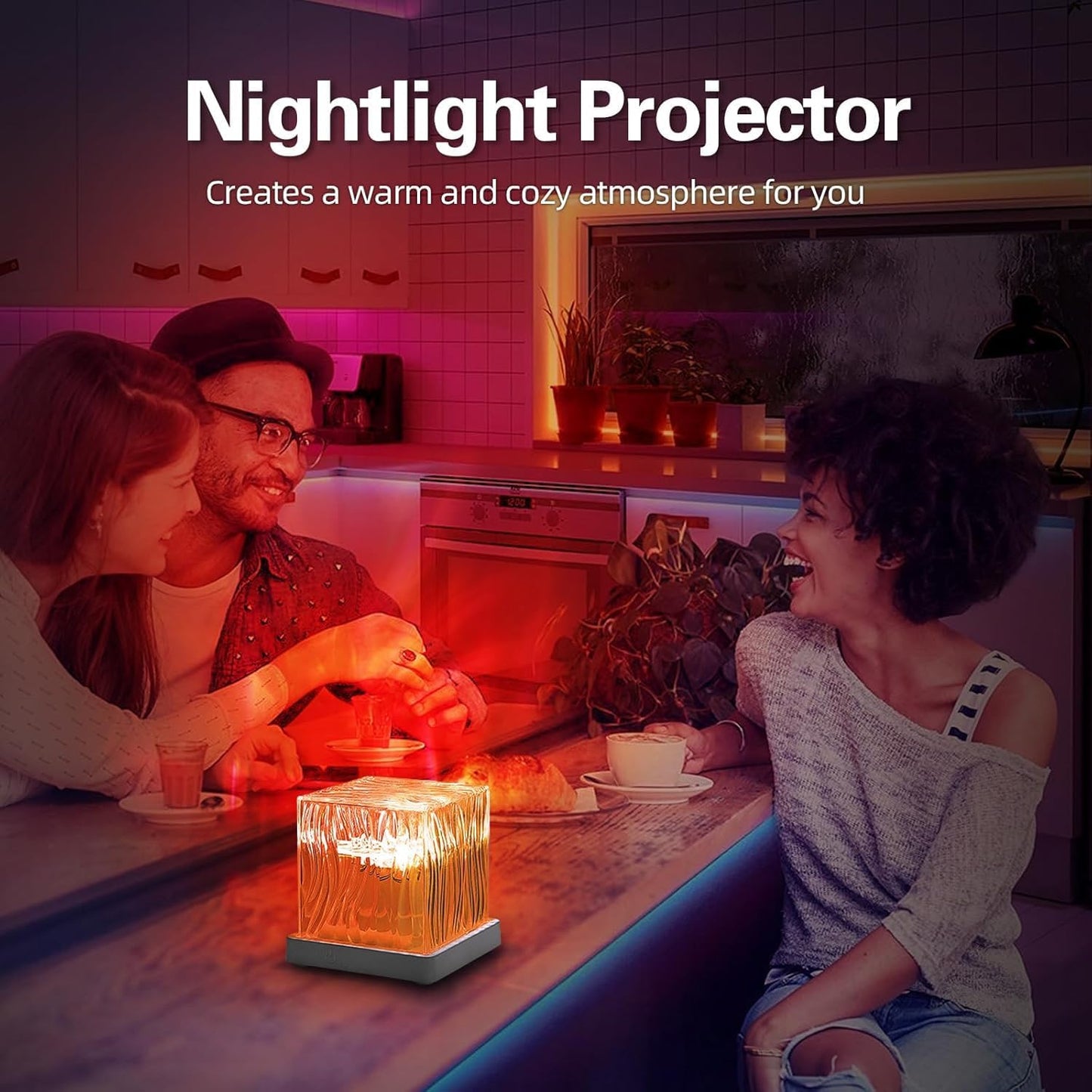 Northern Lights Projector, 16 Colors Rechargeable Aurora Light Projector & Mood Lighting Galaxy Lamp, Aurora Water Ripple Projector Light with Remote Control for Room Decorations,Cool Lights