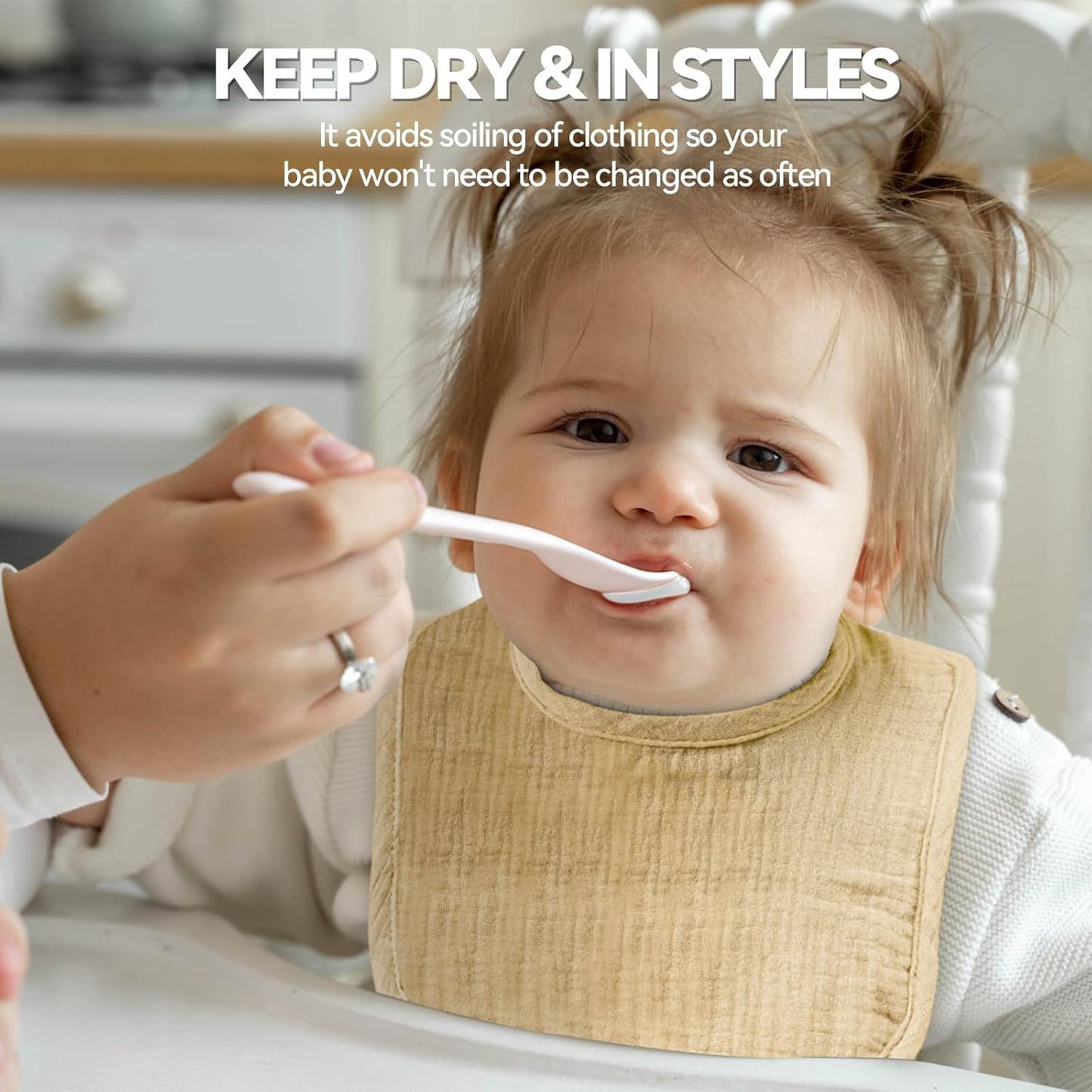 Muslin Baby Bibs for Unisex Boys Girls, Cotton Drool Bibs, Adjustable Newborn Bibs for Drooling and Teething