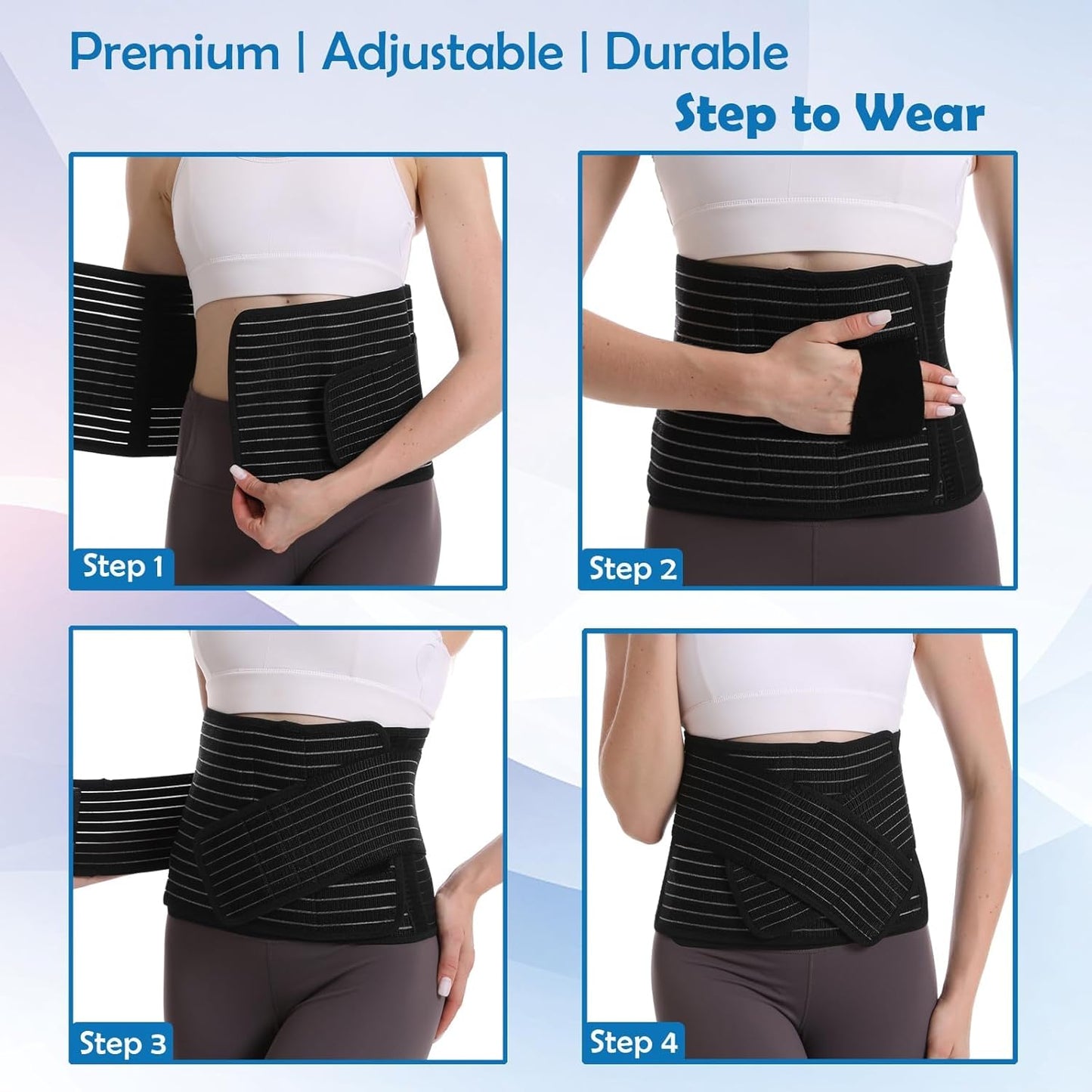 Paskyee Postpartum Belly Band, Abdominal Binder Post Surgery Belly Wrap, C Section Recovery Must Haves, Girdle for Postnatal Care, Waist/Pelvis Belt for Back Pain Relief Black S/M