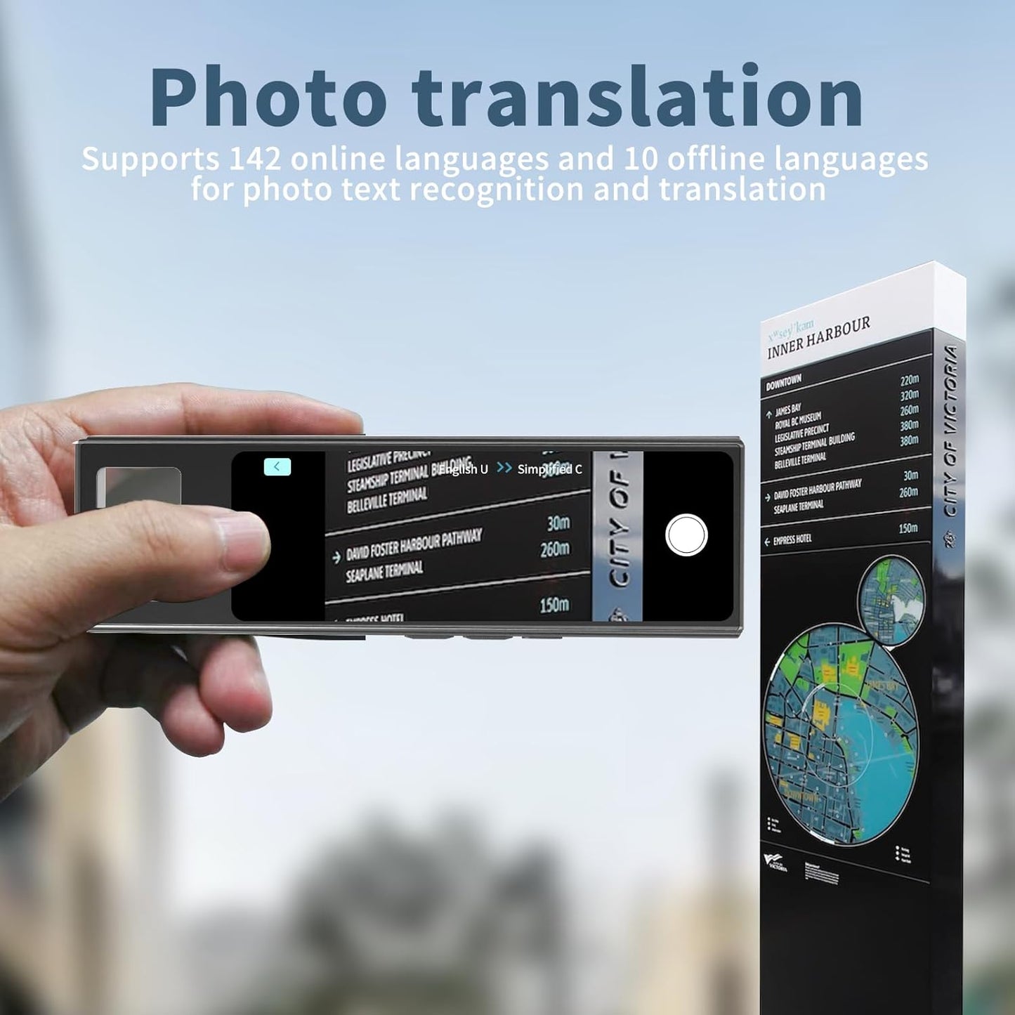 Translator Pen, OCR Scan Translation Device Supporting 142 Languages, Reading Pen for Dyslexia with Text Extract, Text to Speech Traductor Pen, Translation Pen Scanner for Business & Learning & Travel