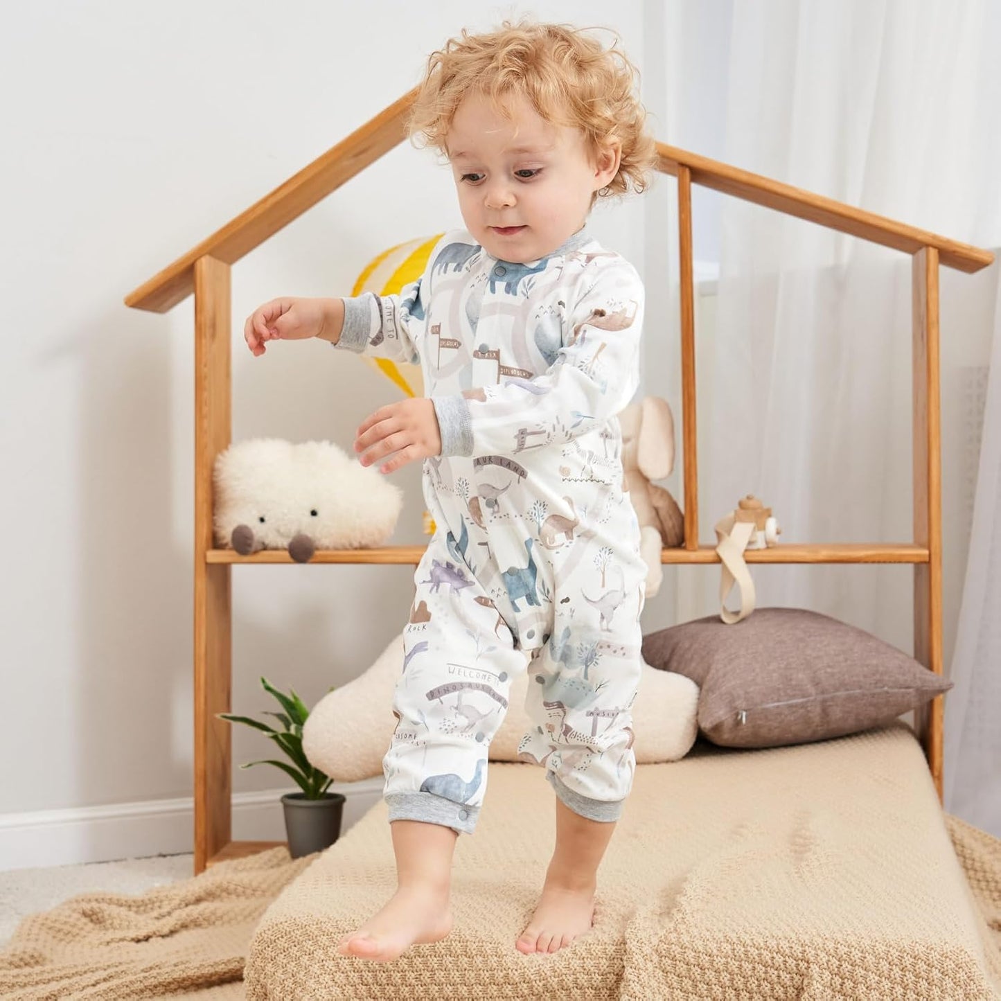 100% Organic Cotton Soft 3-24 Months Baby Romper Jumpsuits for Boys and Girls Unisex Long Sleeve