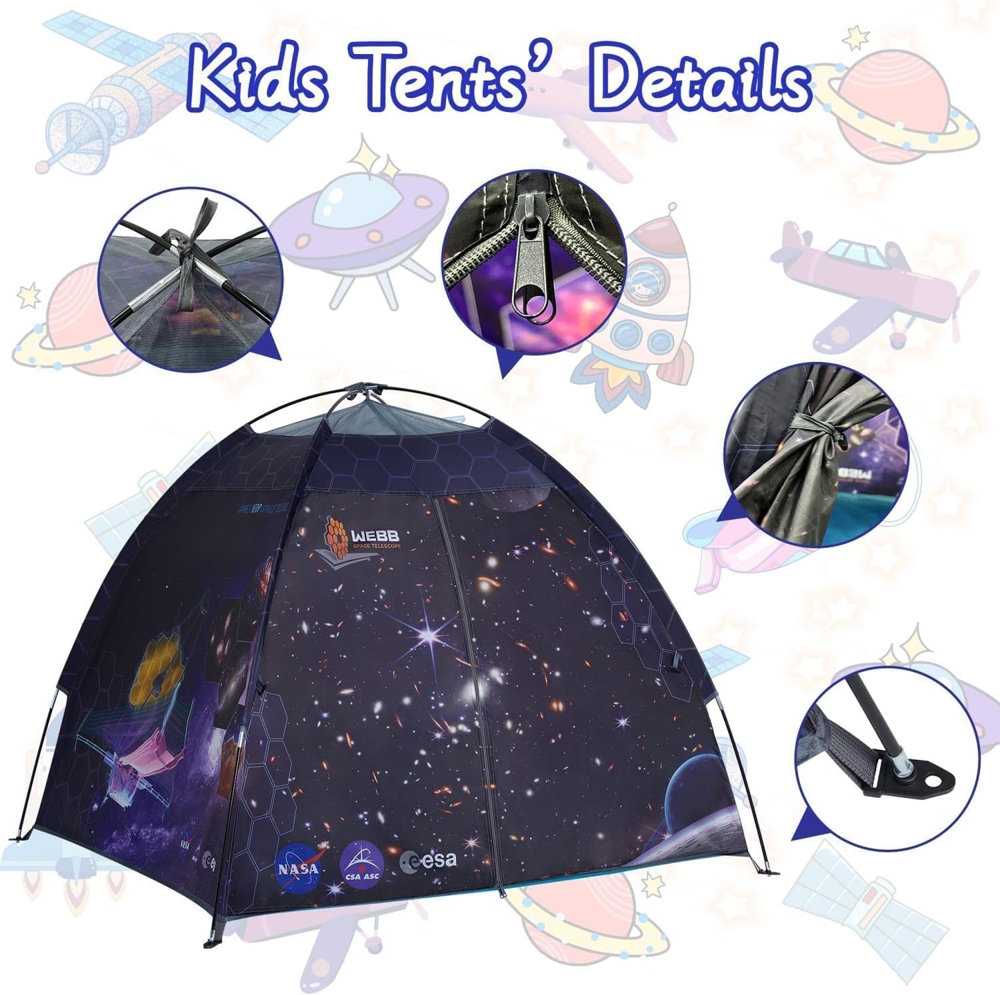 James Webb Space Telescope Kids Play Tent Indoor & Outdoor for Boys and Girls(61" x 61" x 45")