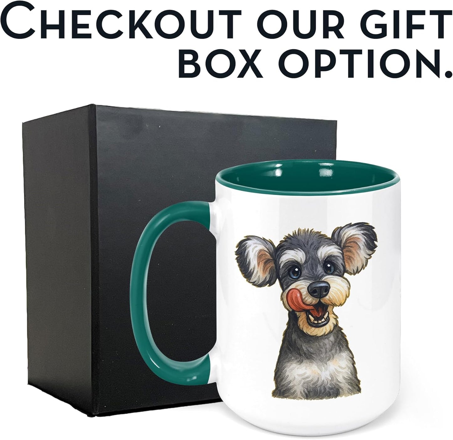 Personalized Coffee Mug, Custom Photo Caricature Gift, Funny Customized Coffee Gift for Men & Women, Custom Mugs with Pictures, Green 15oz Father's Day Mug