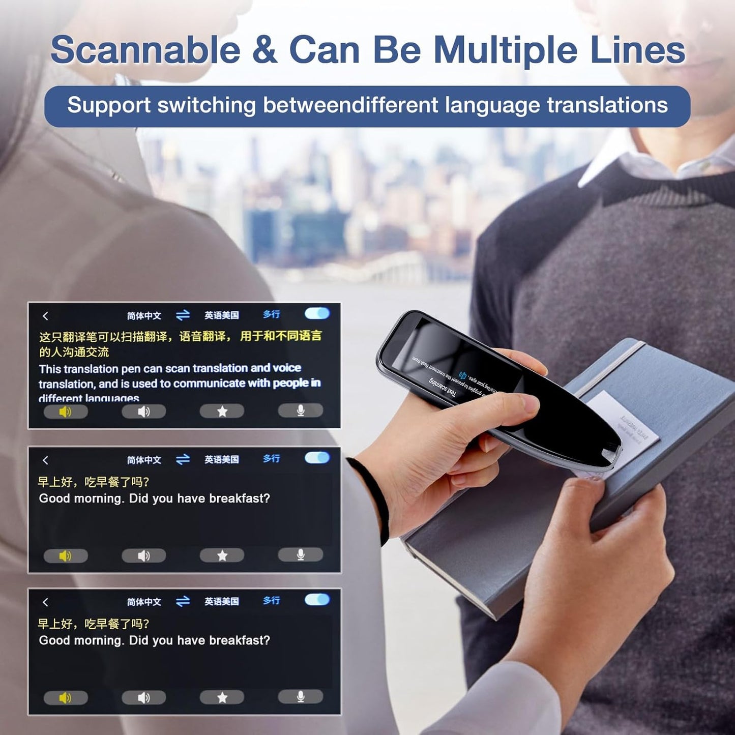 Language Translator Device Scanner Pen - Text to Speech Device for Dyslexia, Suitable for Language Learners Scan Translate Reading Pen,Fast - Under 0.5 Sec