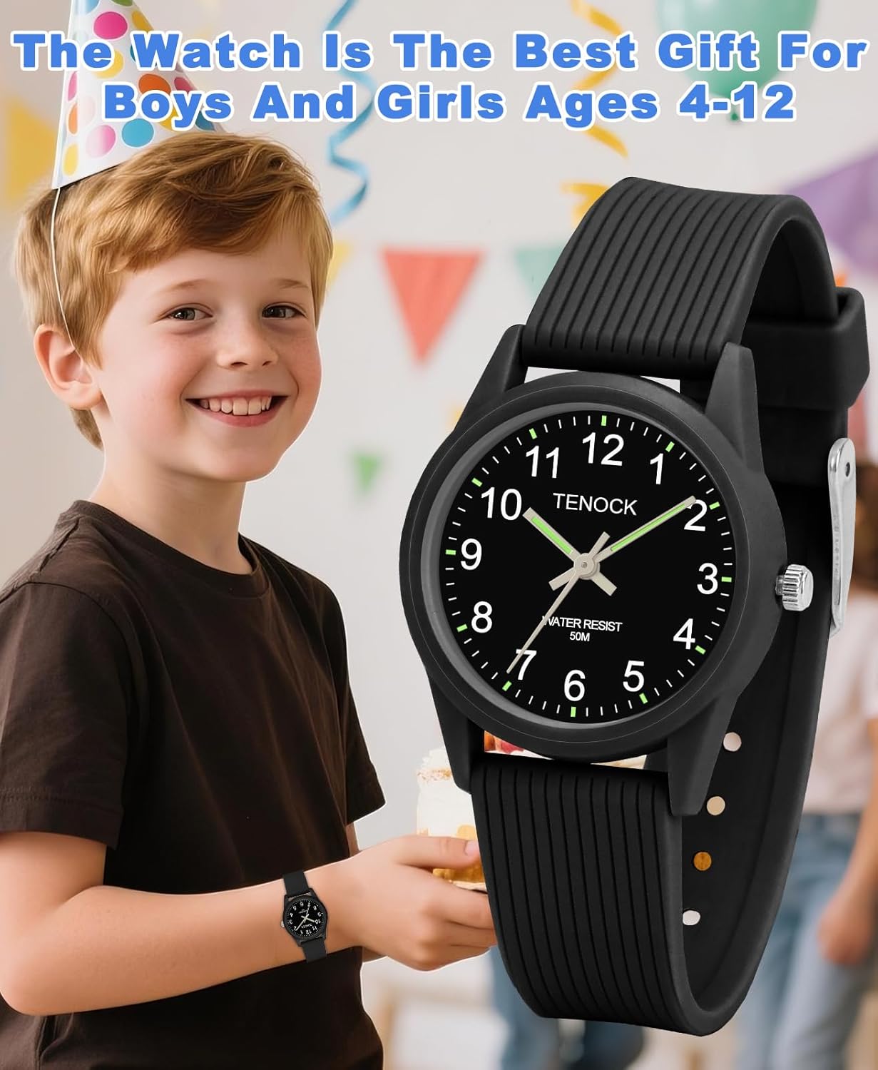 Kids Analog Watches for Girls Boys Watches with Soft Band Learning Time 50M Waterproof Children Watch Easy to Read for Ages 4-12 Kids Gift