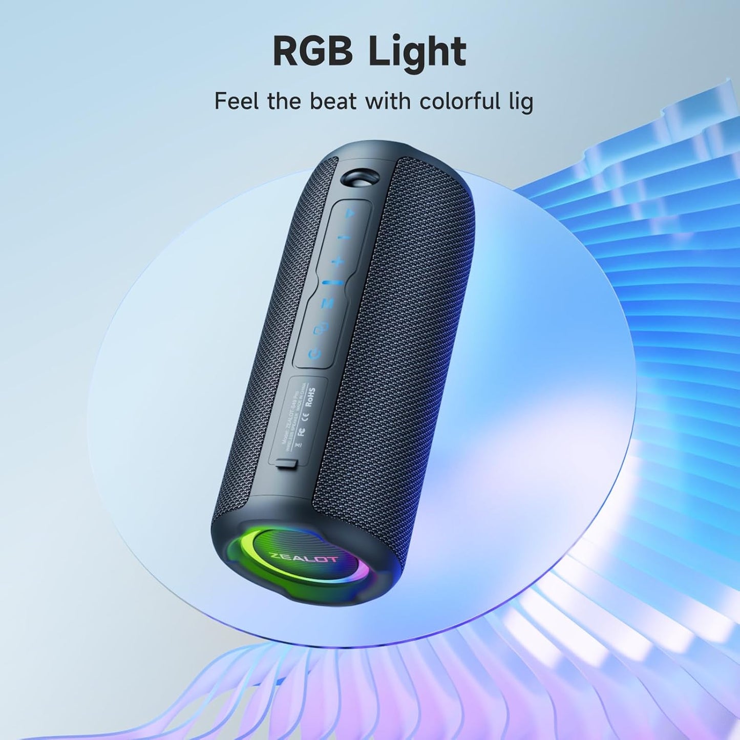 ZEALOT Portable Bluetooth Speaker, Speakers Bluetooth Wireless, Outdoor Speaker Waterproof, IPX6, 40W Loud Stereo Sound Deep Bass, Long Playtime,USB/TF/AUX, Speaker for Phone, Beach, Hiking-Black