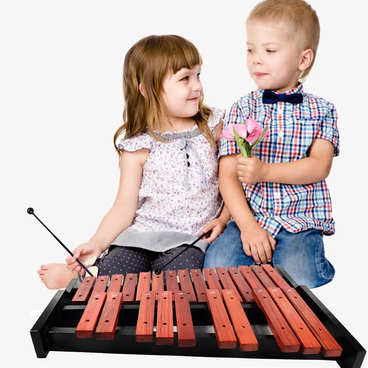ENNBOM 25 Key Wooden Glockenspiel Portable Xylophone Professional Percussion Instrument with Mallets and Carrying Bag