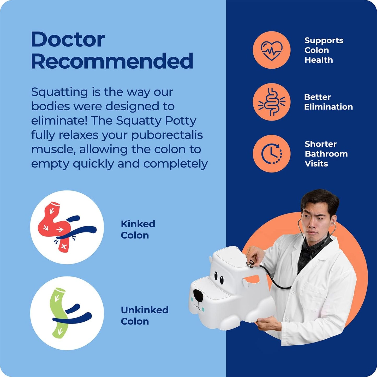 Squatty Potty Kids Toilet Step Stool Set, Potty Pet Bear Cub Base with Training Seat