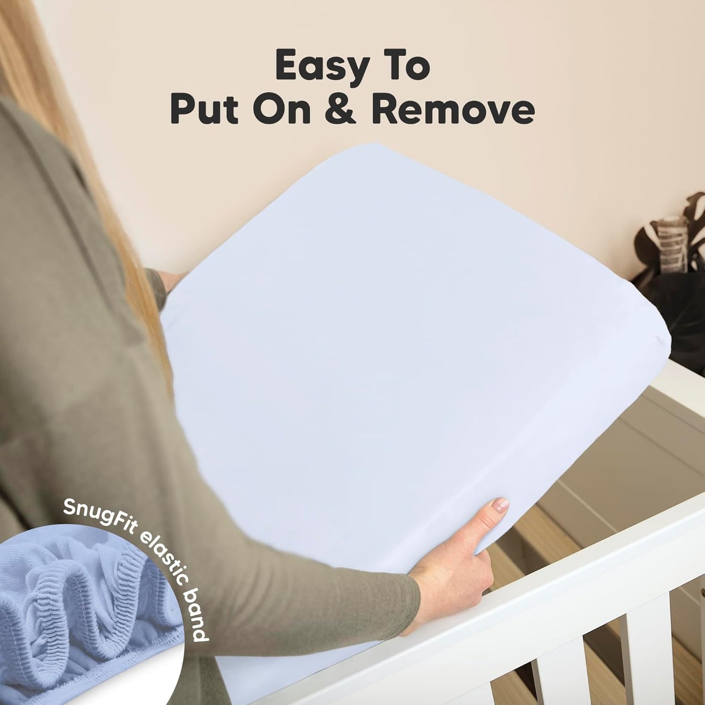 KeaBabies 2-Pack Organic Crib Sheets for Boys, Girls - 52x28 Fitted Crib Mattress Sheet Neutral, Breathable Jersey Cotton Cover for Baby Bed, Toddler Mattress, Soft & Cute Prints (Blue Flax)