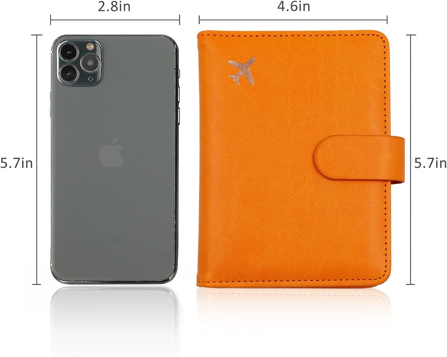 Melsbrinna Rfid Passport Holder for Travel women/Men, Cute Passport Wallet Rfid Blocking Card Slots, Rfid Passport Cover/CaseTravel Wallet, Passport Book Holder (1, Orange)