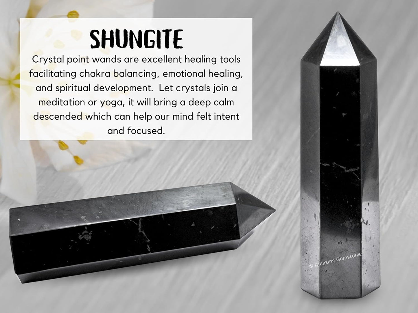 Amazing Gemstone Large Shungite Crystal Towers ~ Natural Healing Crystal Point Obelisk for Reiki Healing and Crystal Grid (5.5" to 6" INCH)