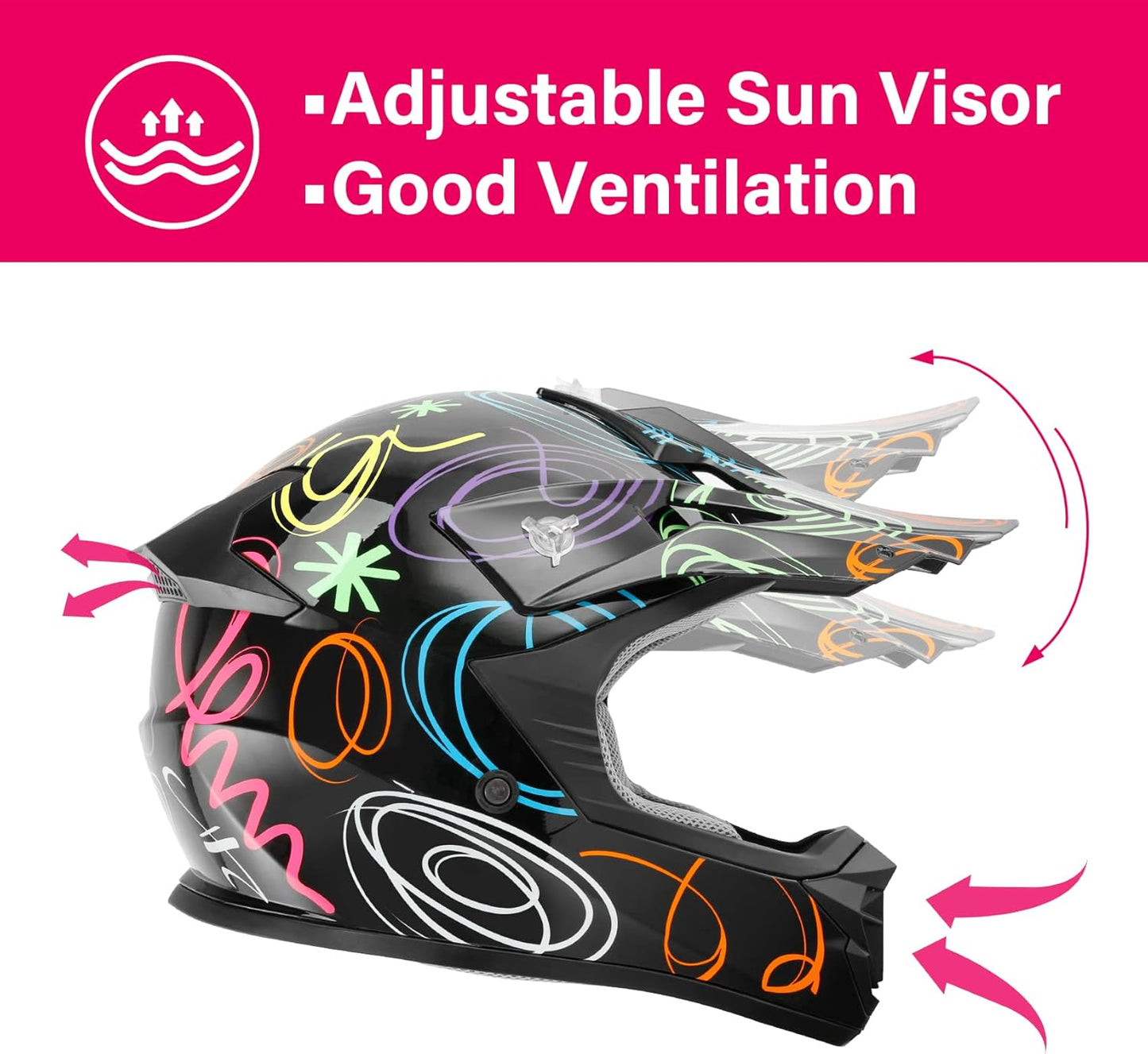 TCMT Dot Youth & Kids Motorcycle Off-Road Helmet Full Face Motocross Street Dirt Bike Mountain Bike BMX MX ATV Helmet+Goggles+Gloves New