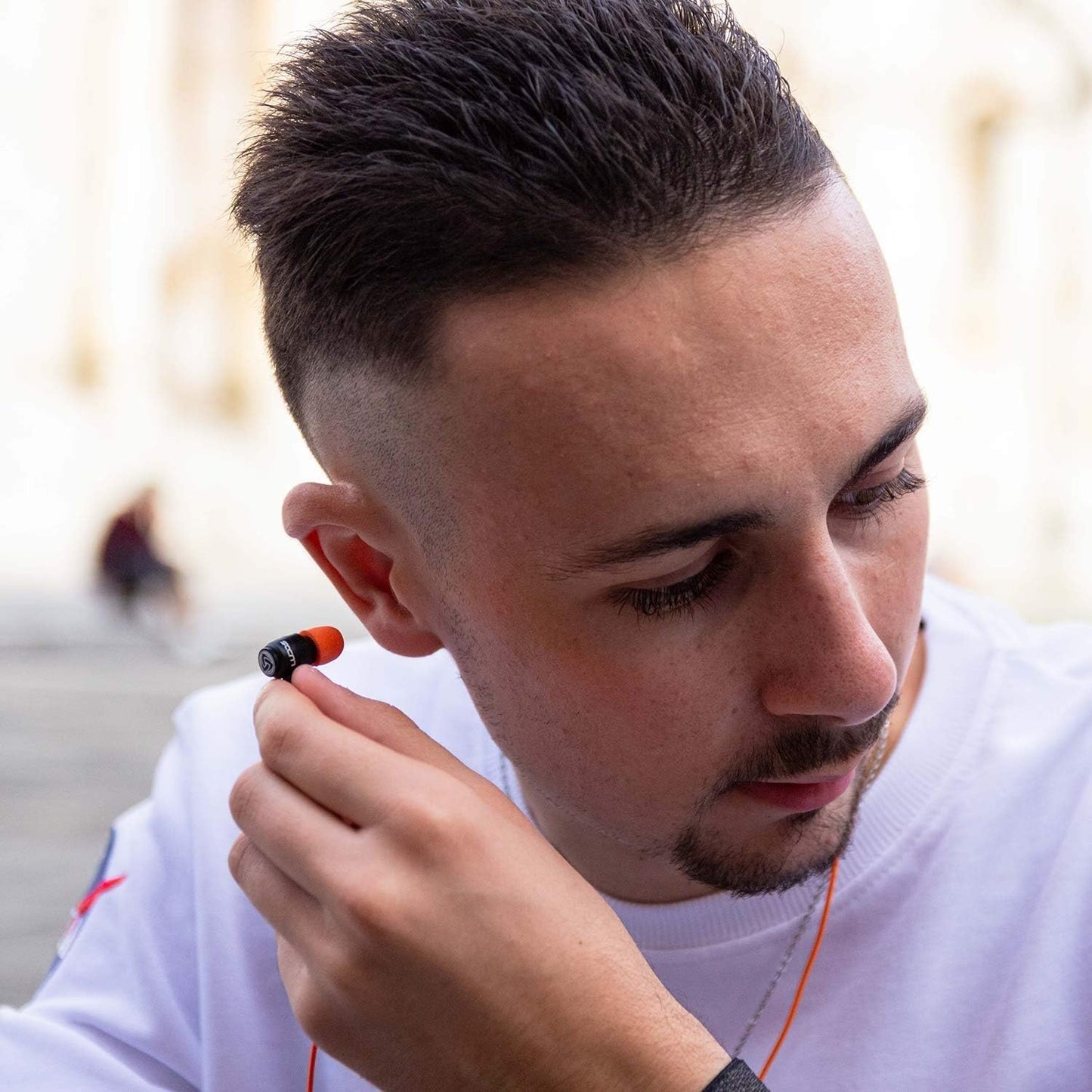 LUDOS Clamor USB C Headphones for iPhone 16 15 Pro Max Plus iPad Pro, 5 Years Warranty, USB-C Earbuds for Samsung Galaxy S24 S23 Ultra S22 S21 FE S20 A55 A54 A53, USB Type C Earphones - Orange