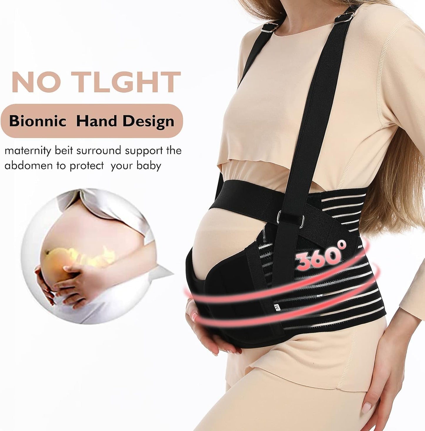 Belly Bands For Pregnant Women - Maternity Belt Pregnancy Support - Breathable Abdominal Binder, Back Support, Multiple Sizes And Colors For All Stages Of Pregnancy & Postpartum