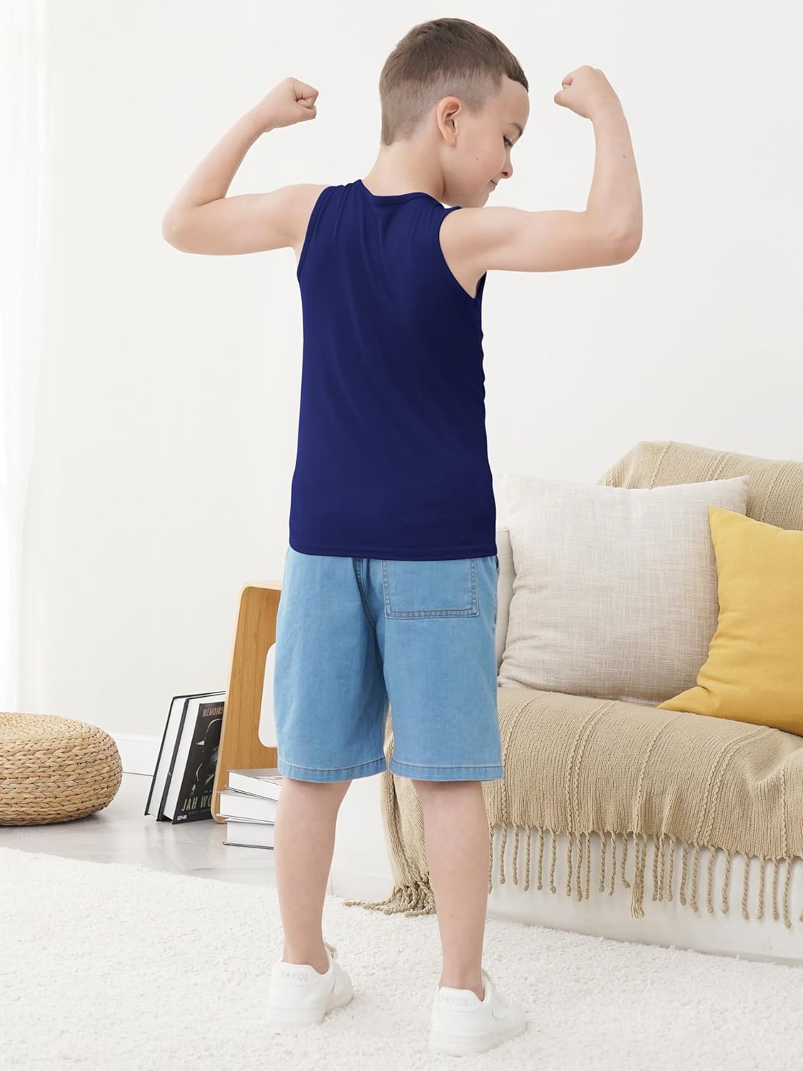 5 Pack Boys Tank Tops Boys Undershirts Kids Cotton Undershirts Tees Sleeveless Tank Tops Shirts for Kids Youth