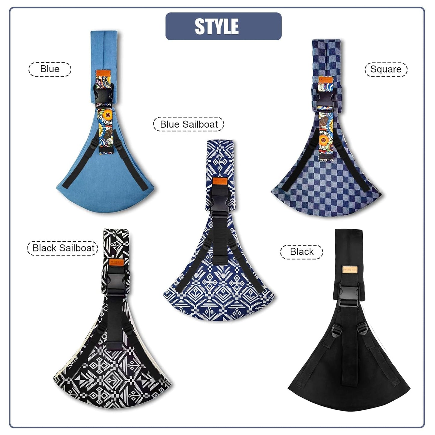 Baby Sling Carrier 2025 Baby Carrier Newborn to Toddler Sling Lightweight Baby Carrier Sling with Adjustable Straps Toddler Carrier Baby Wrap Sling for 10-30 lbs(Square)