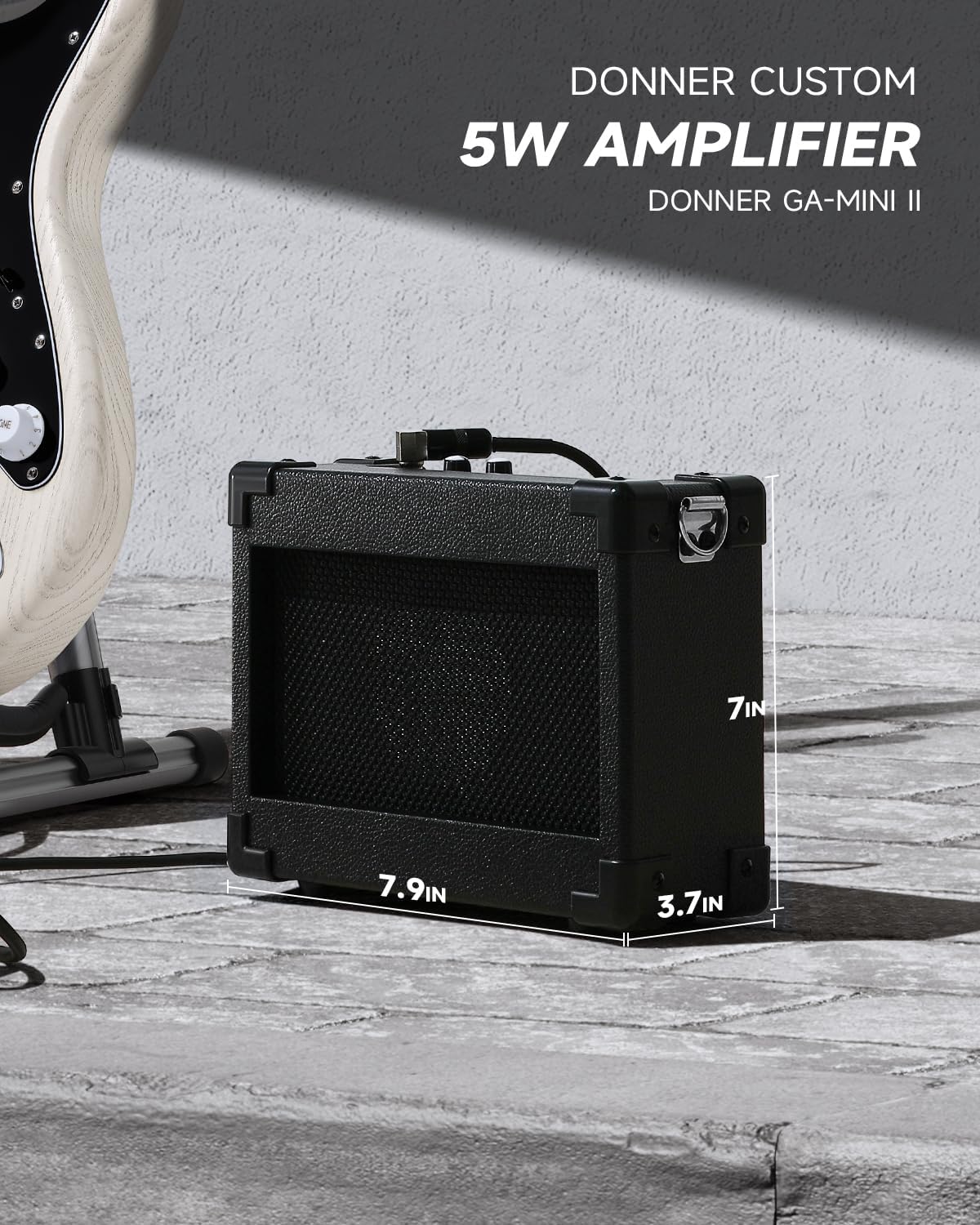 DONNER DST-80 Electric Guitar 39” Beginner Electric Guitar Kit with Amp, Classic SSS Pickup Complete with Gig Bag, Tuner, Capo, Strap, Picks, and Free Online Lessons, Bone White