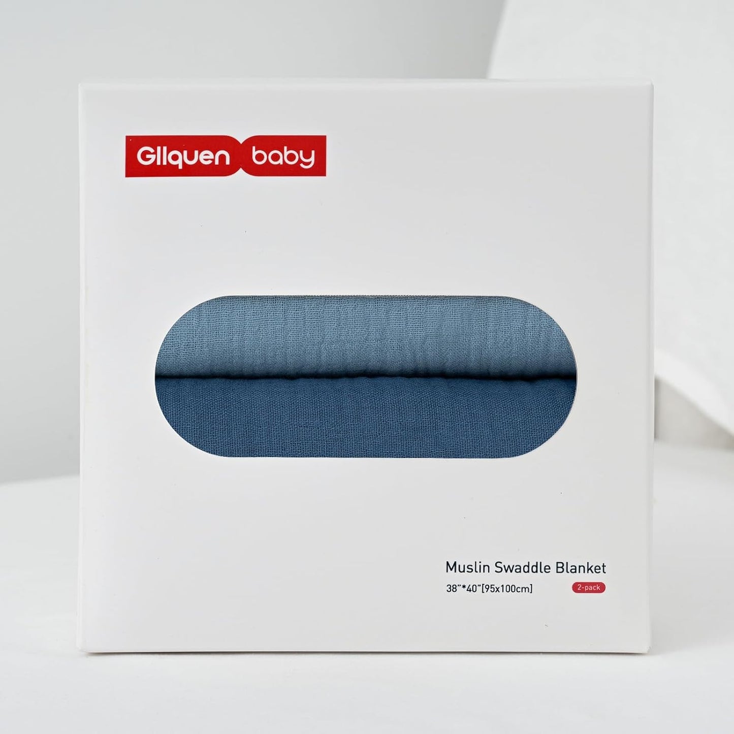 GLLQUEN BABY Muslin Swaddle Blankets, 2-Pack Neutral Receiving Blanket Swaddling for Newborn Boys and Girls, Breathable Swaddle Wrap for Infant, Baby Essentials, Registry & Gift, 40 x 38 inches