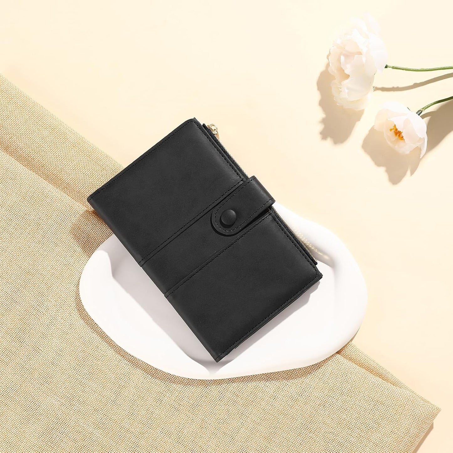 Passport Holder for Travel Rfid Passport Wallet for Women Men with Zipper Pocket Pen Sim Card Holders Slim Travel Accessories