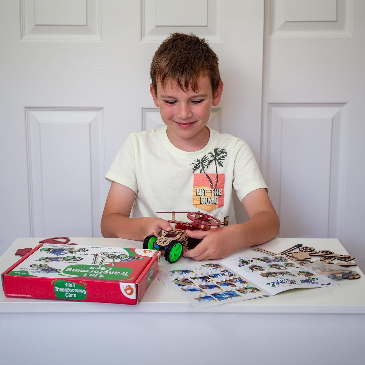 ButterflyEdufields 4in1 STEM Building Car Kits for Kids - DIY 3D Wooden Puzzle Toys, Educational STEM Gifts for Ages 6 to 12