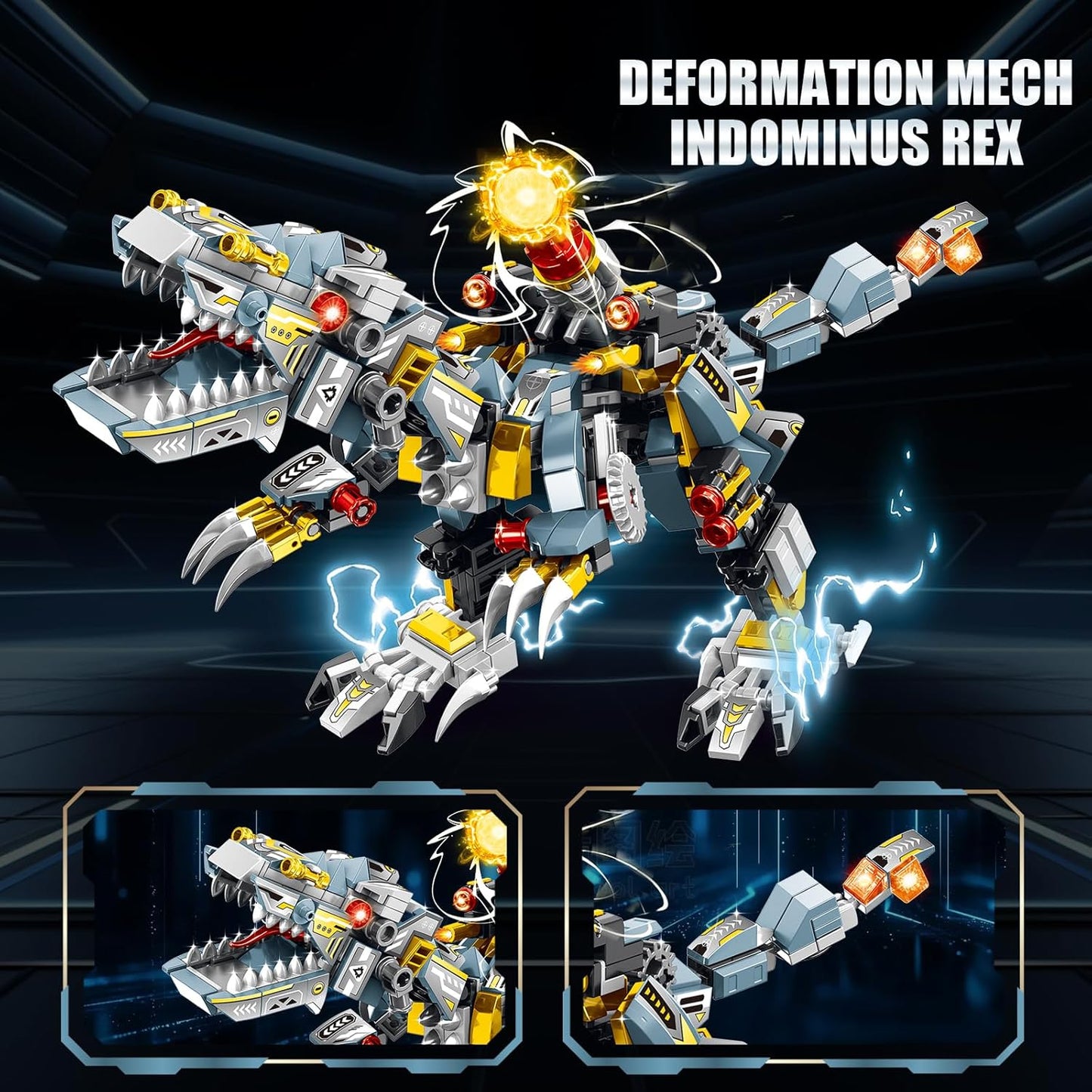 STEM 2 in 1 Indominus Dinosaur Building Kits, Transforming Mech Robot Building Sets for Kids Boys 6-10, Compatible with Dinosaur, Educational Gift Toy for Adults (513 PCS)
