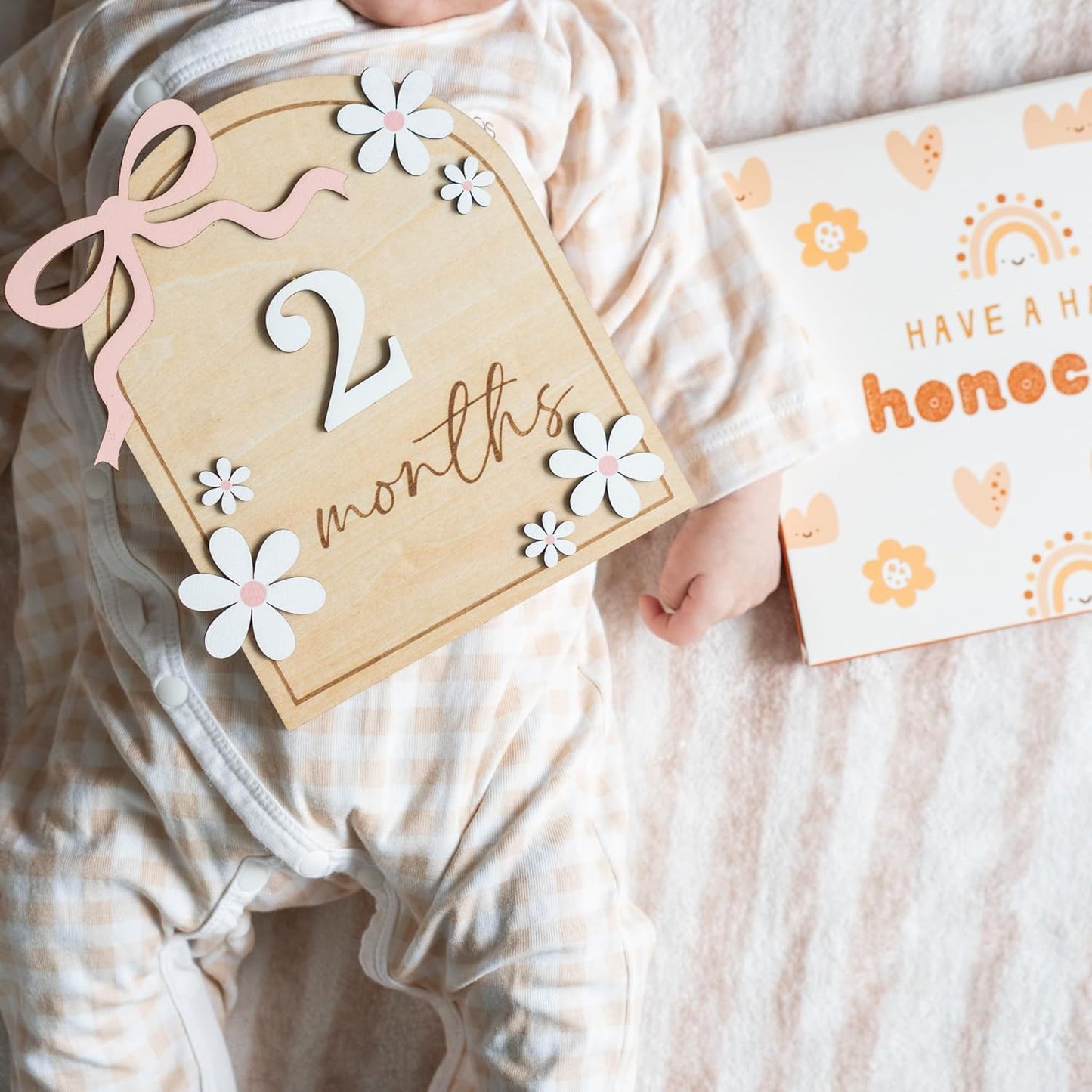 Baby Monthly Milestone Sign,1-12 Monthly Baby Milestone, Month Milestone Baby Girl, Baby Months Milestone, Newborn Photography Props Double-Sided (B14)