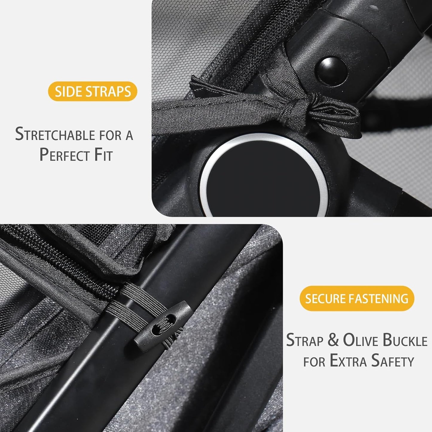 Mosquito Net for Stroller, Universal 3D Baby Bug Net with Two-Way Zippers & Storage Bag, Breathable & Foldable Netting for Stroller,Cradle(White)