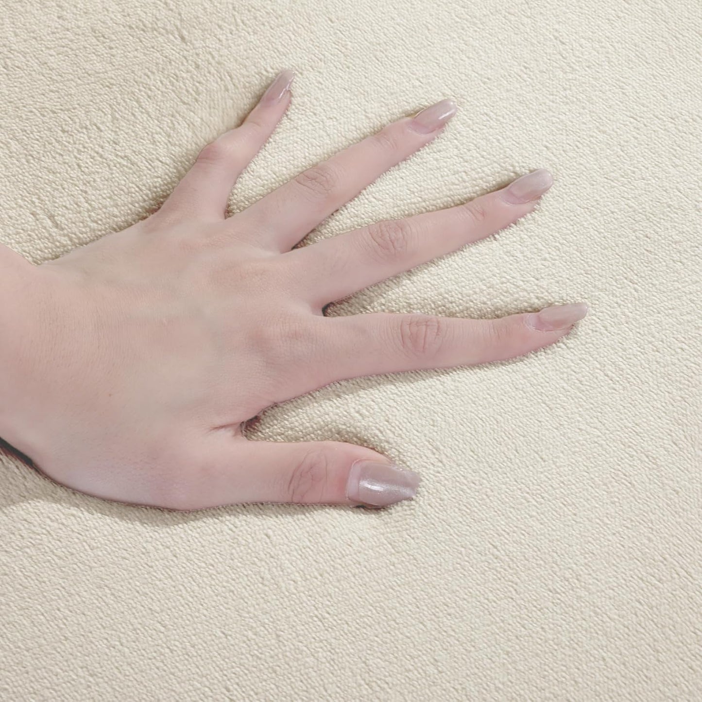 BALAPET Thick Memory Foam 71x59 Play Mat for Playpen, Super Soft Velvet Portable Baby Playpen Mat for Kids Toddler Crawling and Play, Non-Slip Bottom Playmat, Cream