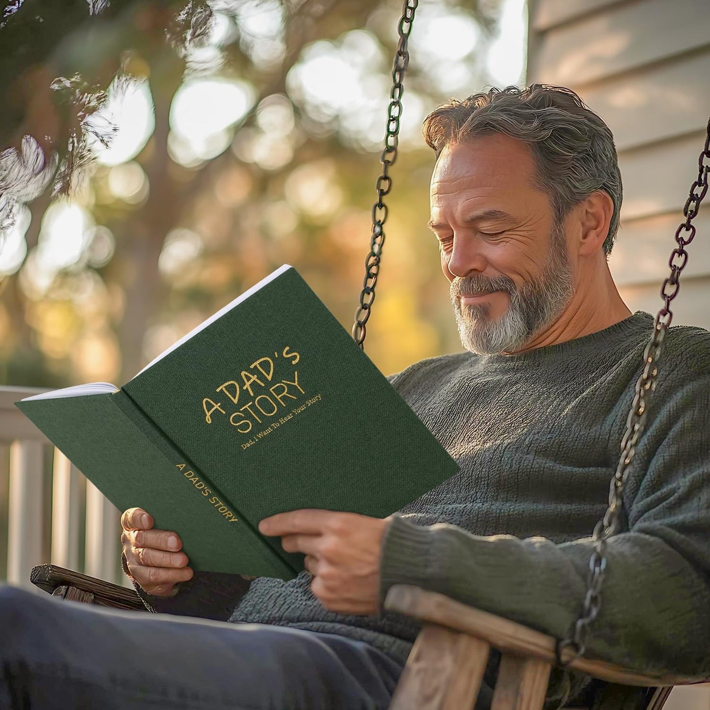 Artmag Dad's Life Story Journal Family Keepsake Book Linen Hardcover for Dad to Share His Memories, with 250+ Prompt Questions Book Gift for Birthday Father's Day Christmas (Dark Green)