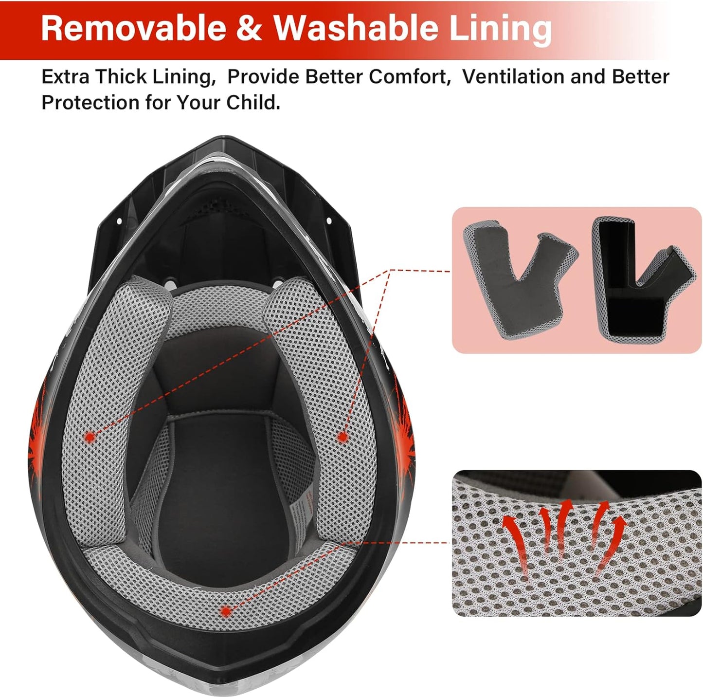 TCMT Dot Youth & Kids Motorcycle Off-Road Helmet Full Face Motocross Street Dirt Bike Mountain Bike BMX MX ATV Helmet+Goggles+Gloves New