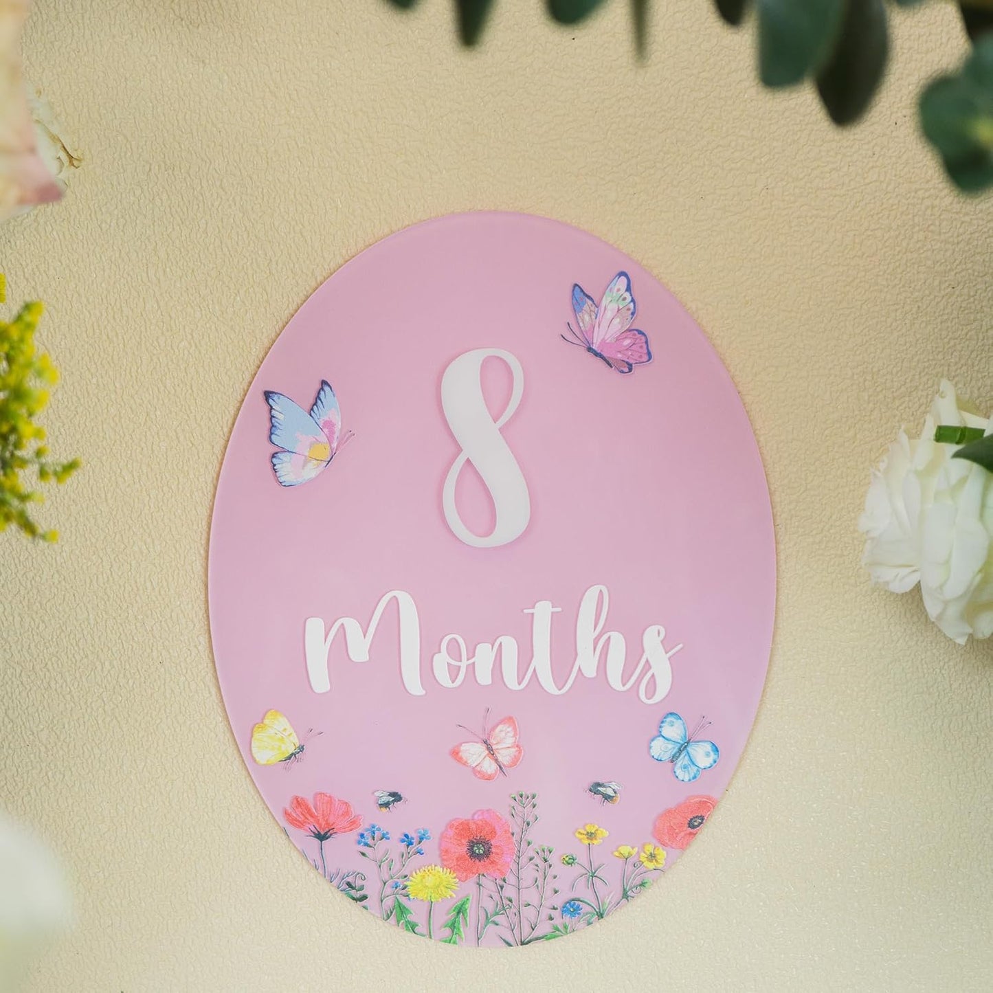 Baby Monthly Milestone Sign - Acrylic Baby Monthly Milestone Card - Newborn Photography Props to Document Your Baby´s Growth - Baby Announcement Sign (B11)