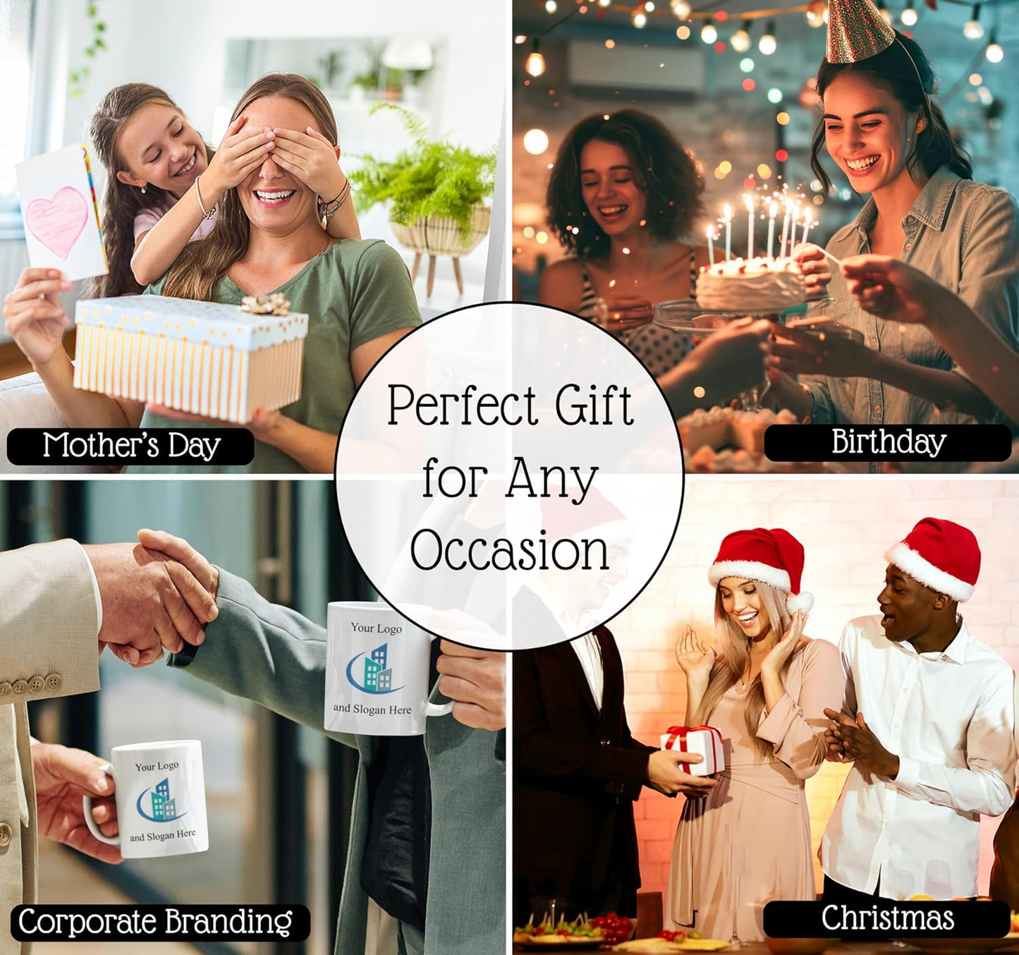 Personalized Coffee Mug | Custom Photo Text or Logo Ceramic Mug | Customized 11 Oz Tea Cup – Unique Gift for Men & Women | Taza Personalizadas Design with Picture and Words | White – Black